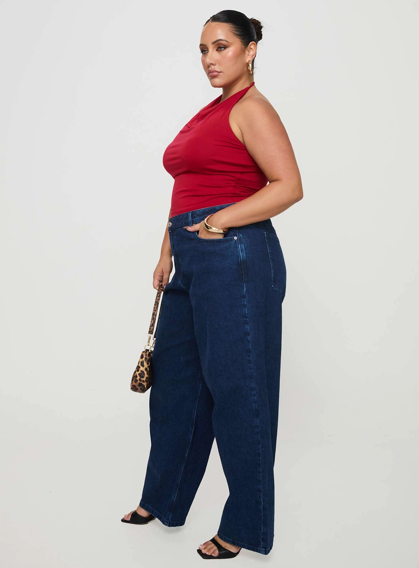 Britta Mid Rise Tapered Leg Jeans Dark Wash Curve Classic Wear Morning Stroll Neutral Daily Wear