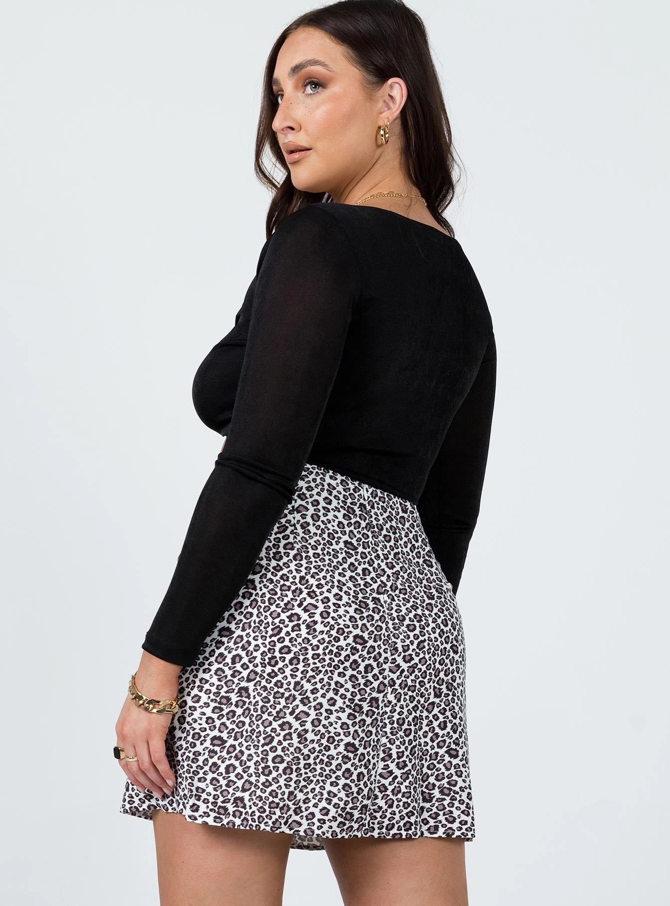 Selby Mini Skirt Black / White Leopard Fresh Vibe Stylist Pick