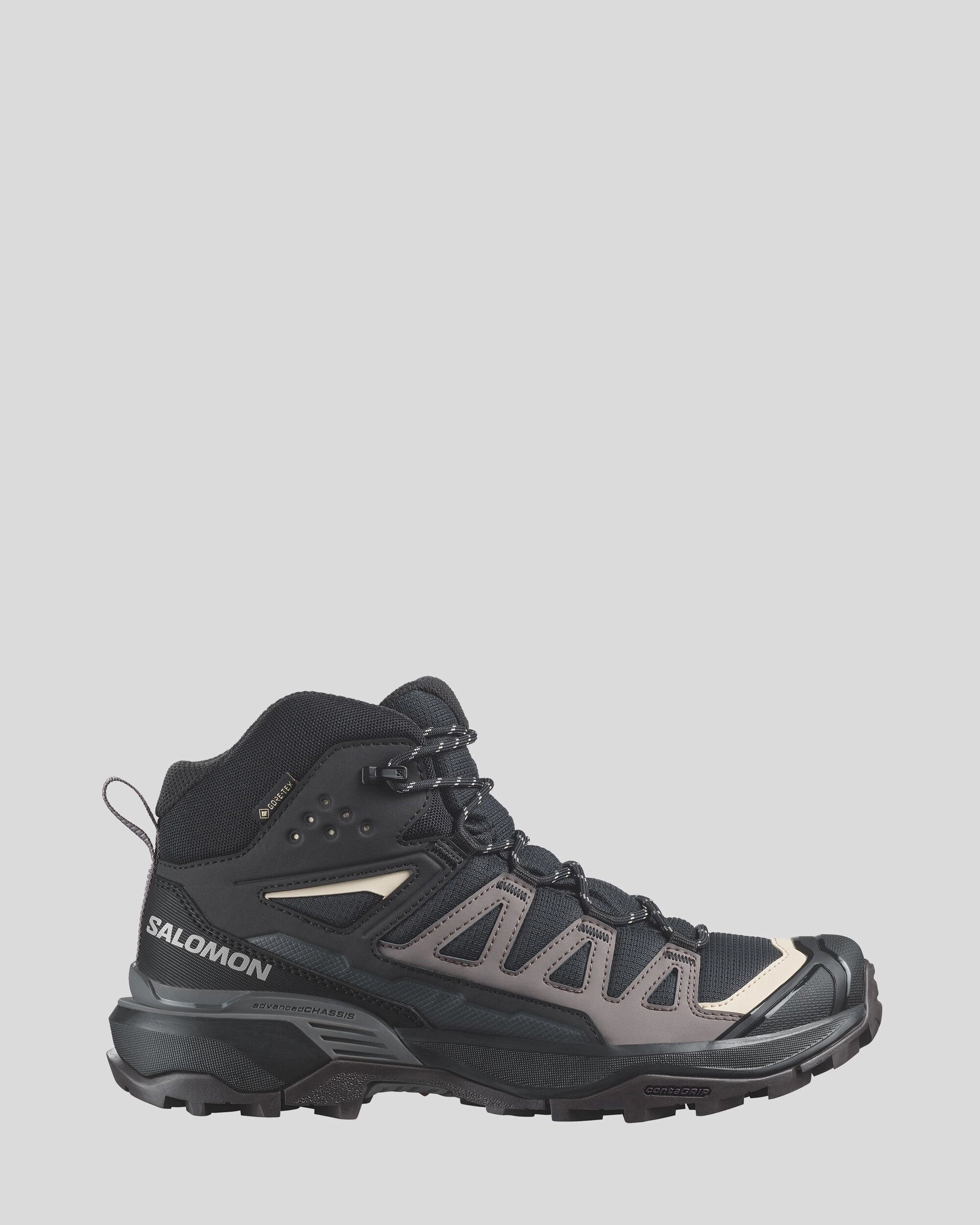 Dry Feet Salomon X Ultra 360 Mid GTX Women's Hiking Boots - Black/Plum Kitten/Shale