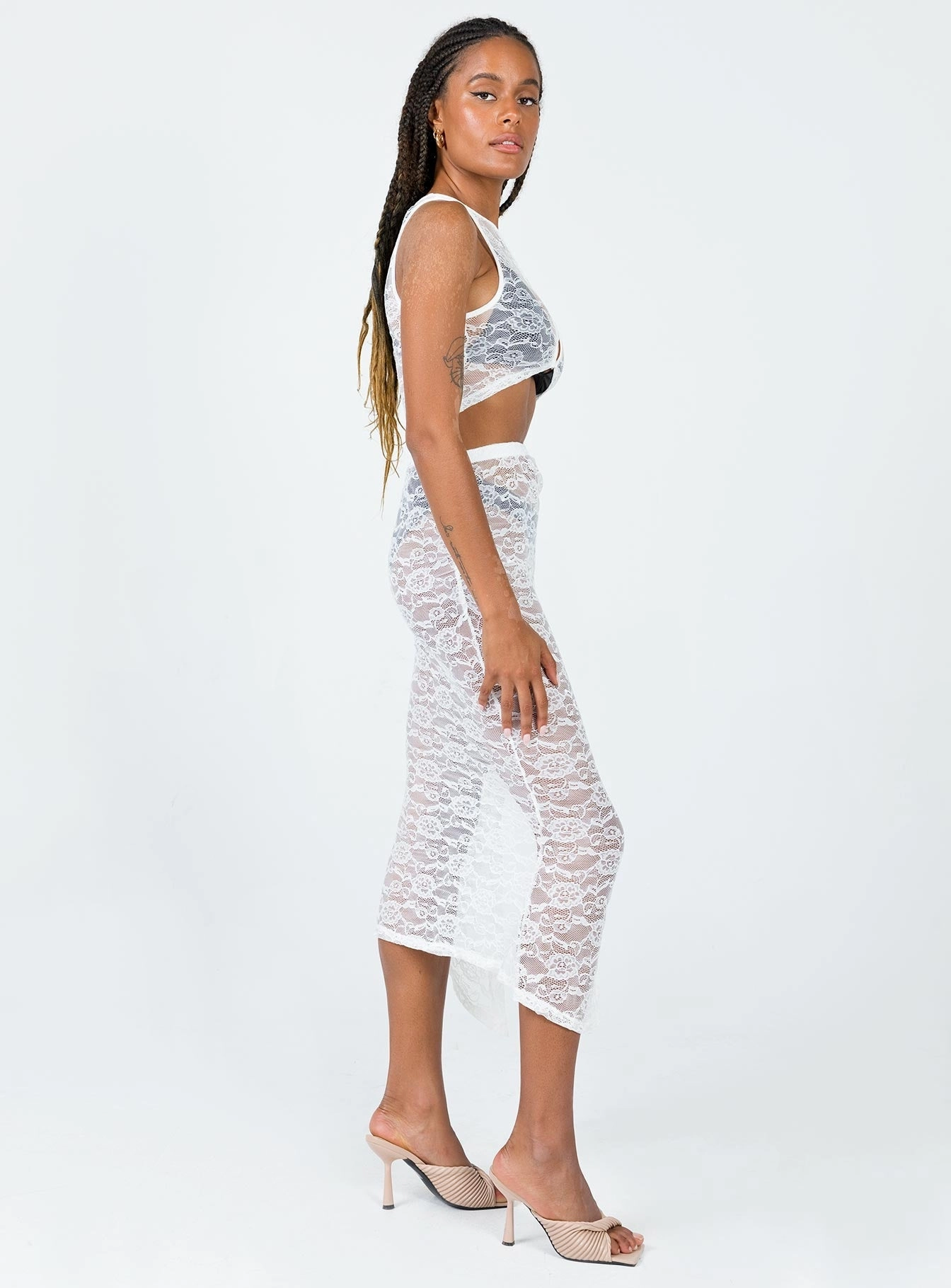 Mayfair Midi Skirt White City Tones