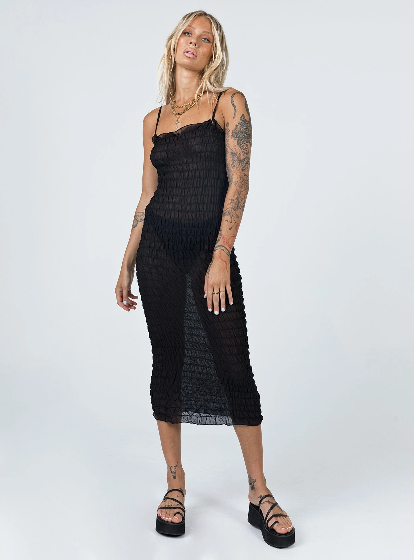 Charmed Midi Dress Black Basic Warm Polished Motion