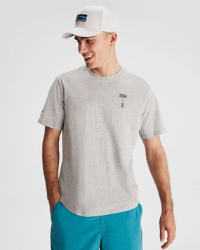 Men's O.Smither Lines Organic Cotton T-shirt - Light Grey Marle Casual All-Day