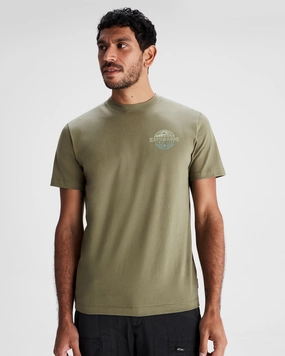 Cotton Blend Men's Kathmandu Logo Faded Organic Cotton T-shirt - Beech
