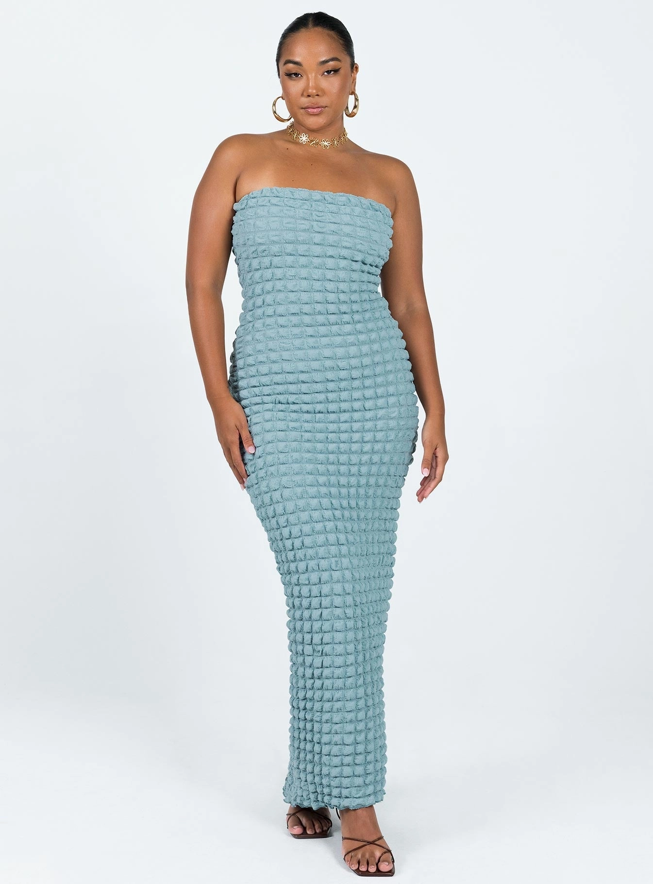 Kendrick Strapless Maxi Dress Blue Autumn Ready