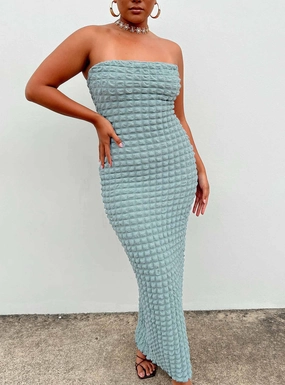 Fresh Flow Kendrick Strapless Maxi Dress Blue