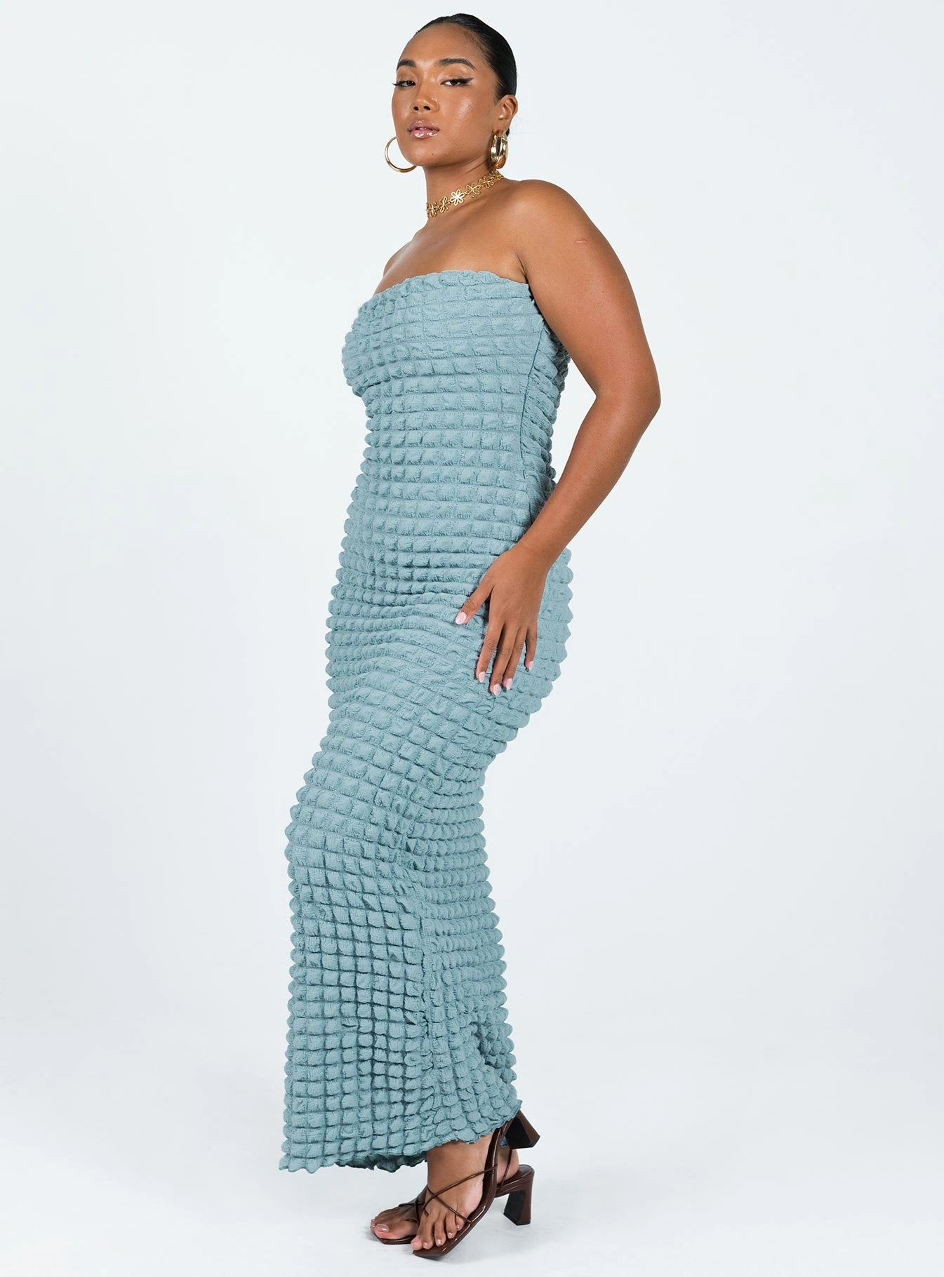 travel mode Professional Comfort Kendrick Strapless Maxi Dress Blue