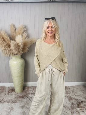 Urban Comfort Avery Pinstripe Trousers Cream