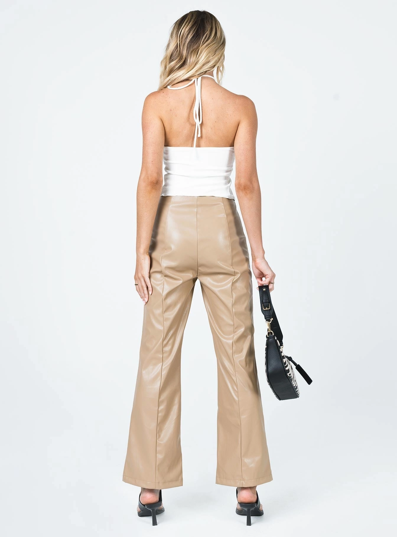 Ultra Soft Gia Panel PU Pants Beige