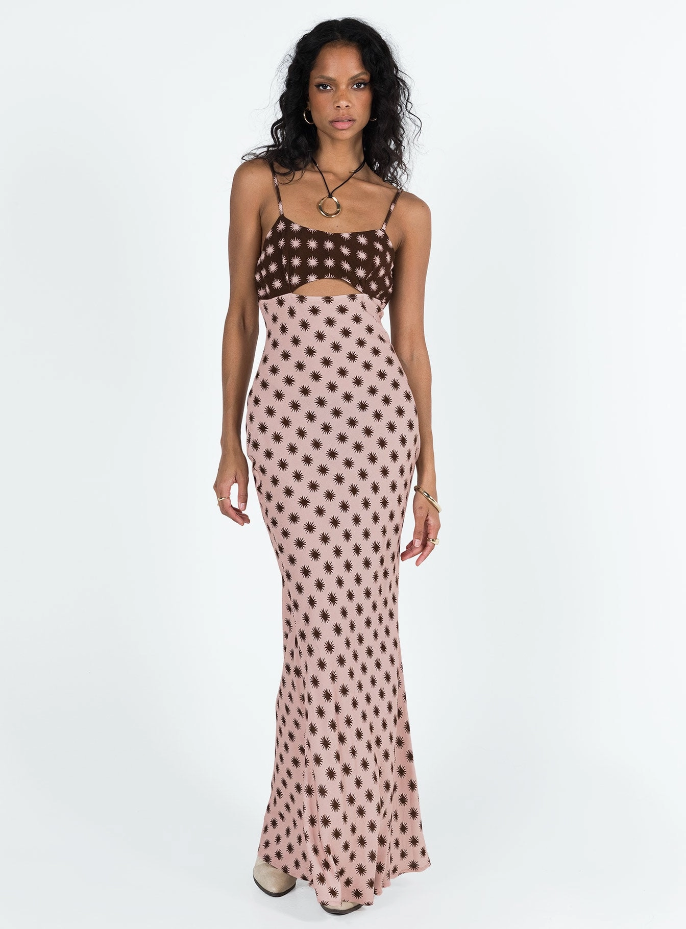 Freda Maxi Dress Pink Balloon-Sleeve Timeless Shape
