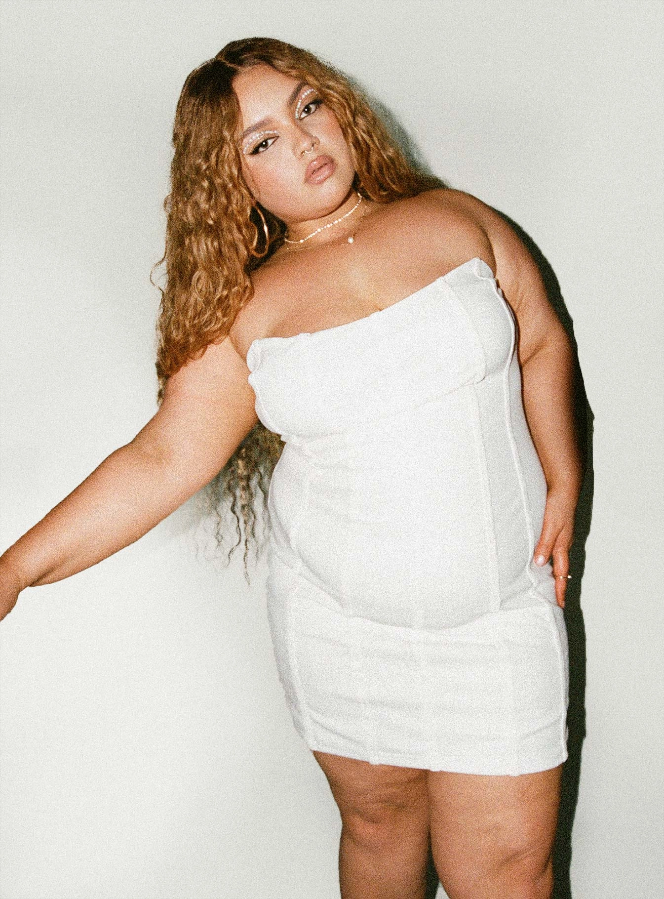 Comfort Fit Tristian Mini Dress White Curve