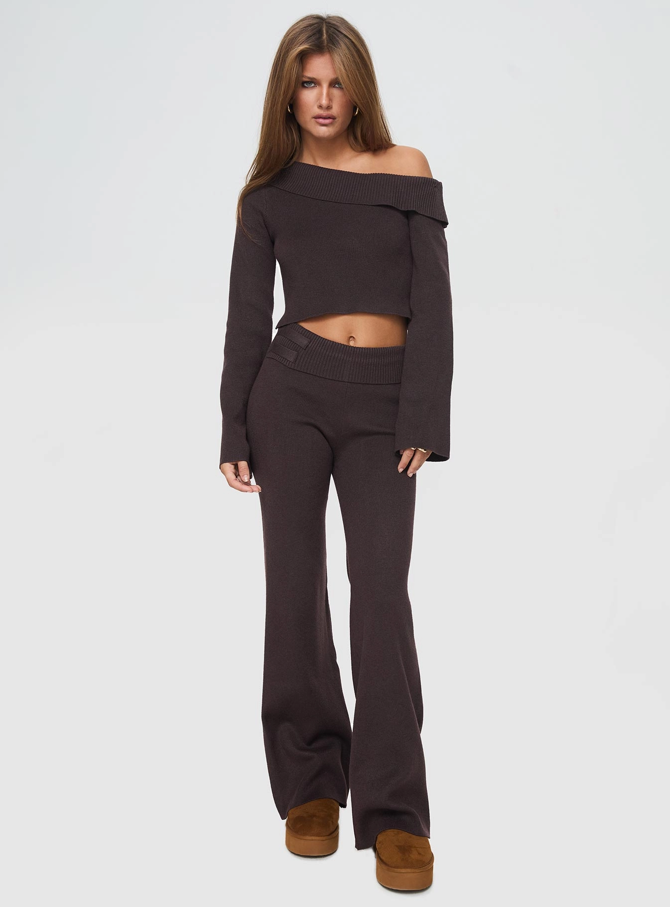 Try Me Knit Pants Chocolate Tall Quick Change Snug Waist