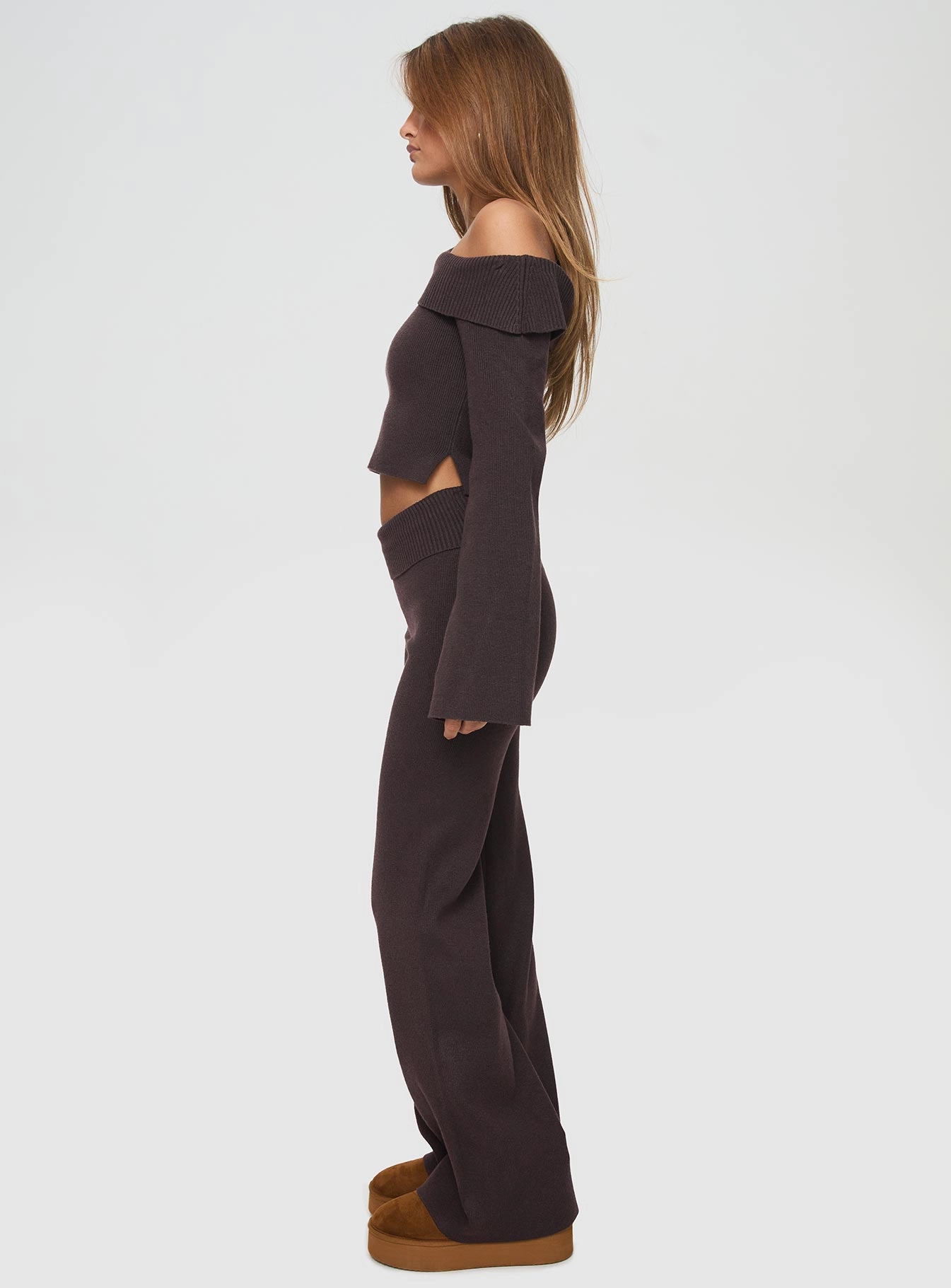 Try Me Knit Pants Chocolate Tall Sporty Stretch Fit