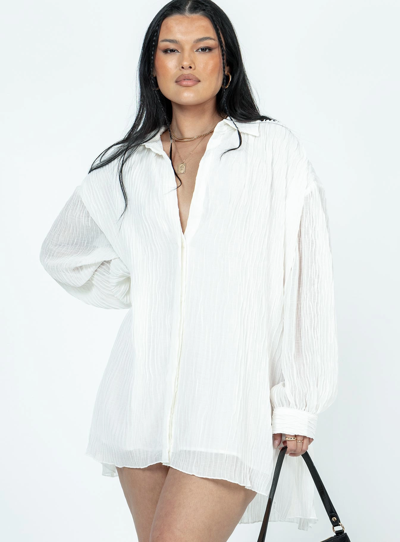 Tune In Shirt Dress White London Cool