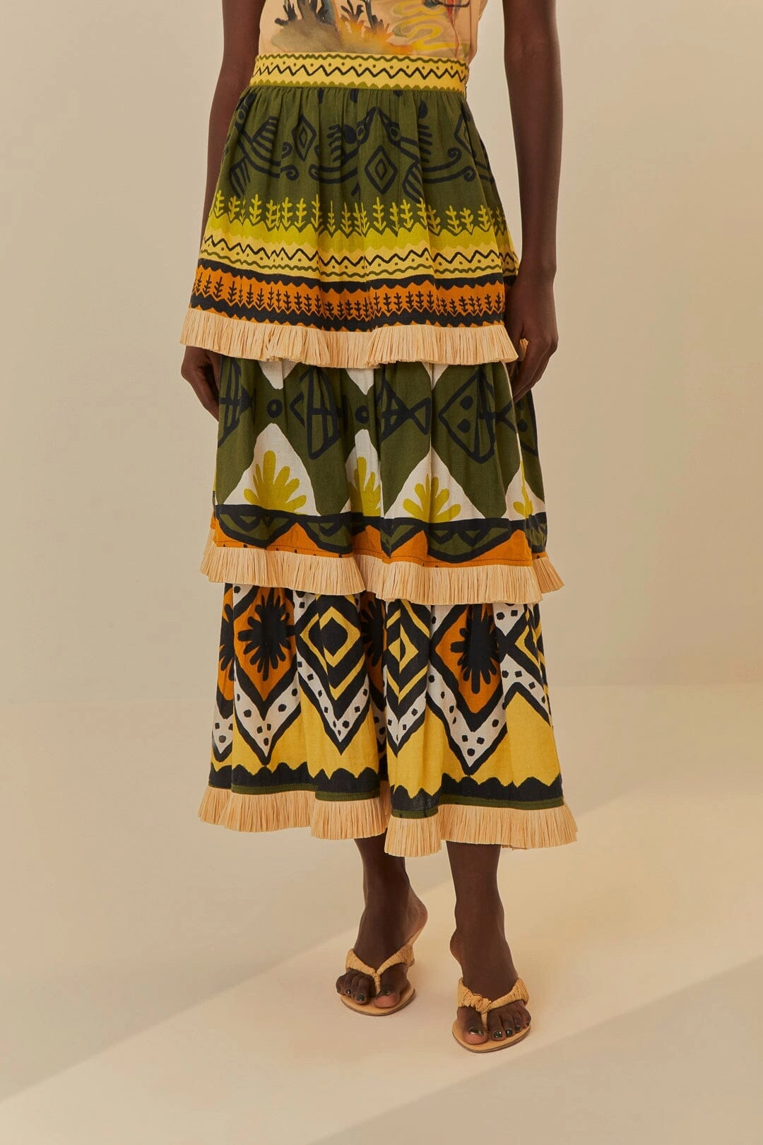 Green Creation Midi Skirt Breezy Fit