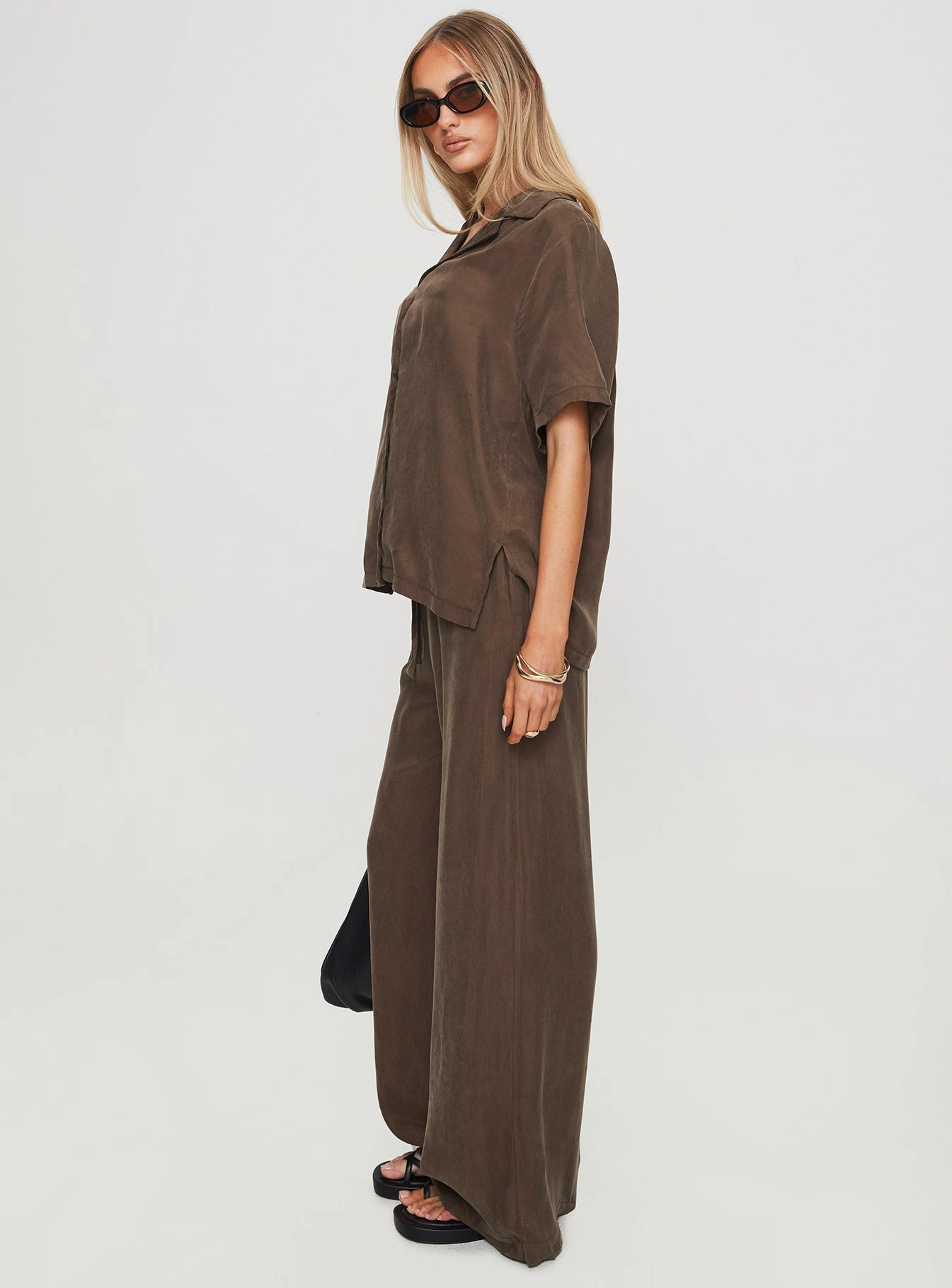 Comfort Waist Casual Active Wear Mahlab Pants Chocoloate