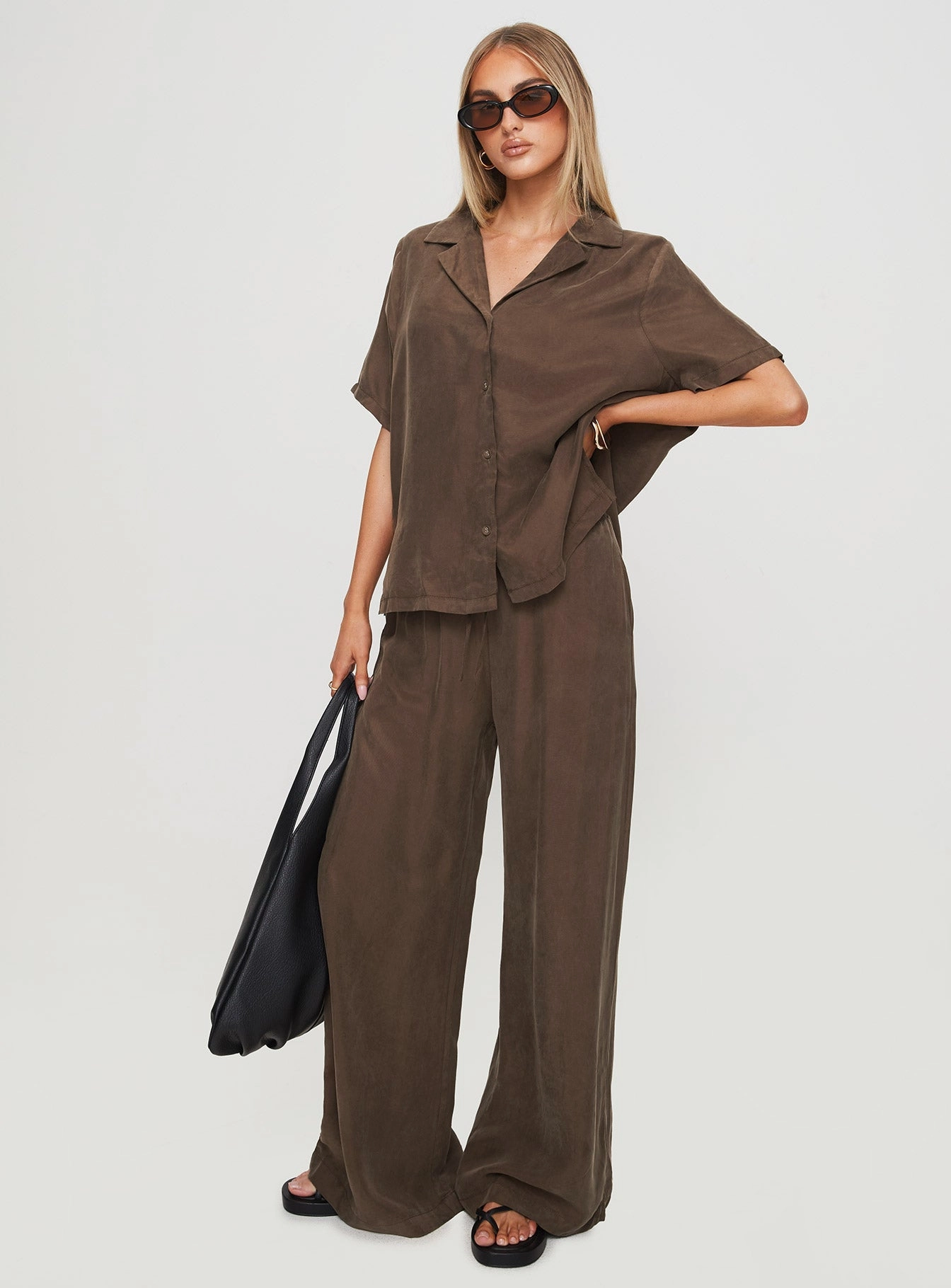 Mahlab Pants Chocoloate Ripped design Light Stretch