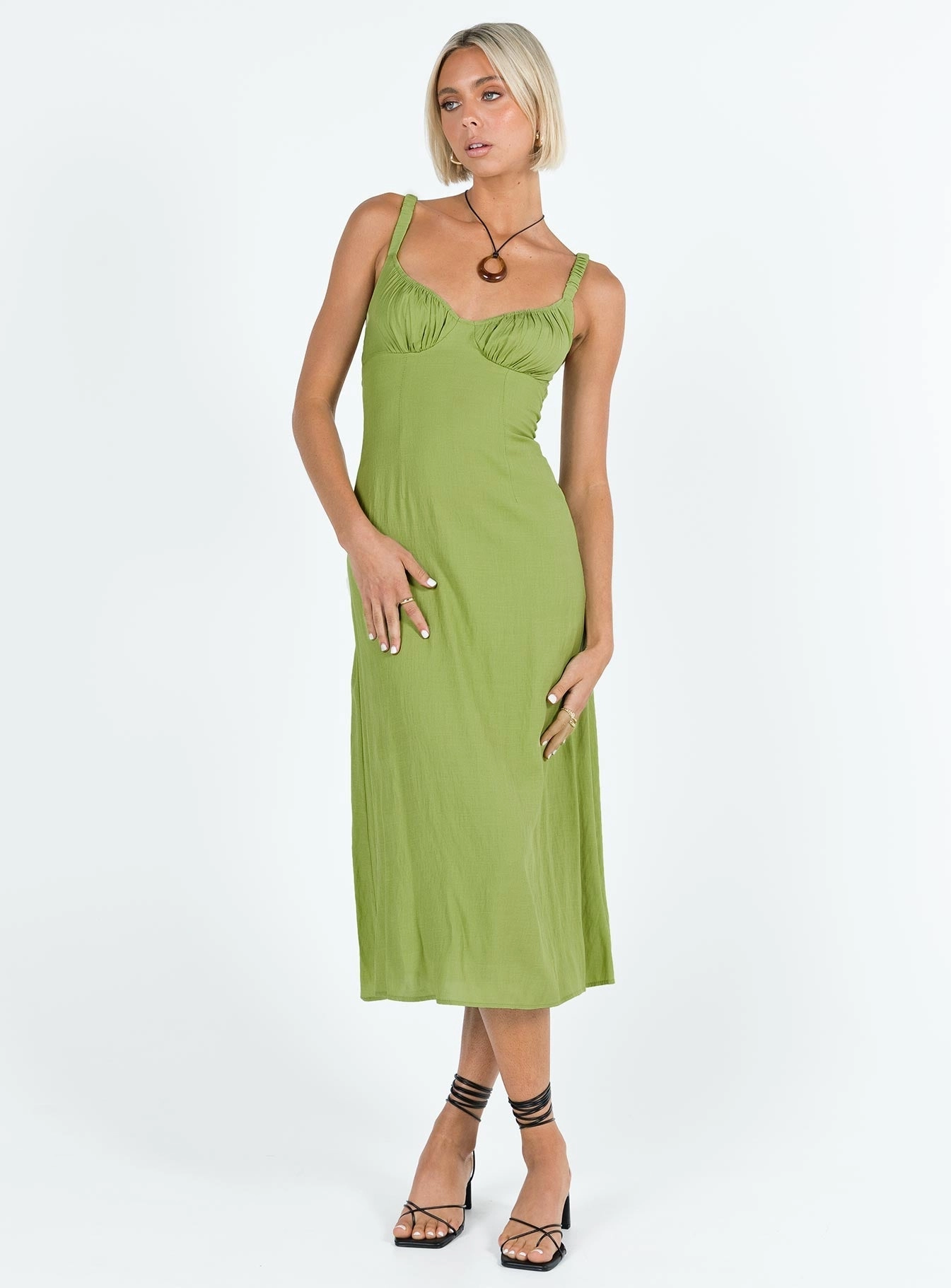 Timeless Comfort Feminine midi gown Georgia Midi Dress Green