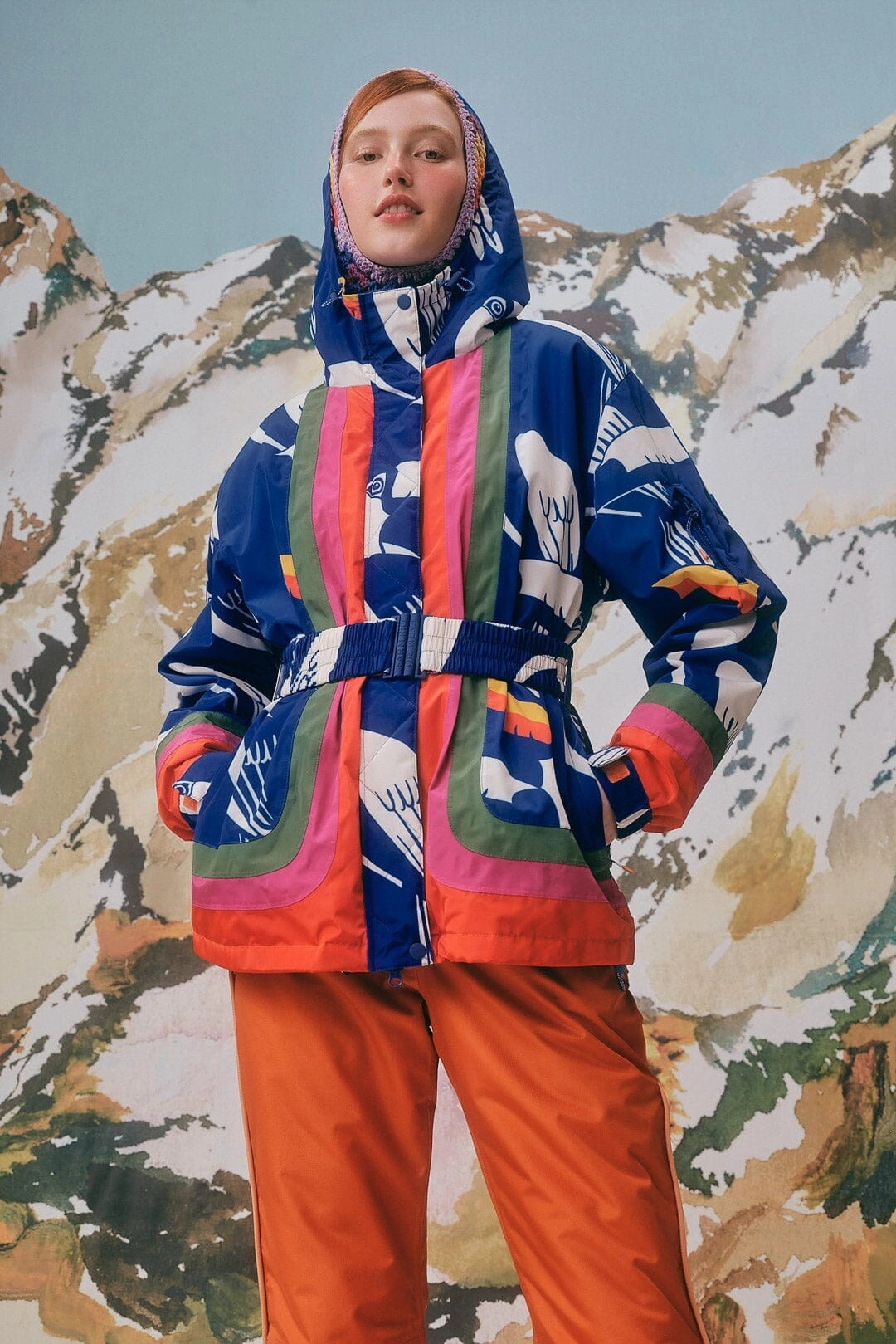Blue Toucans Ski Jacket Cold Days Lightweight Material