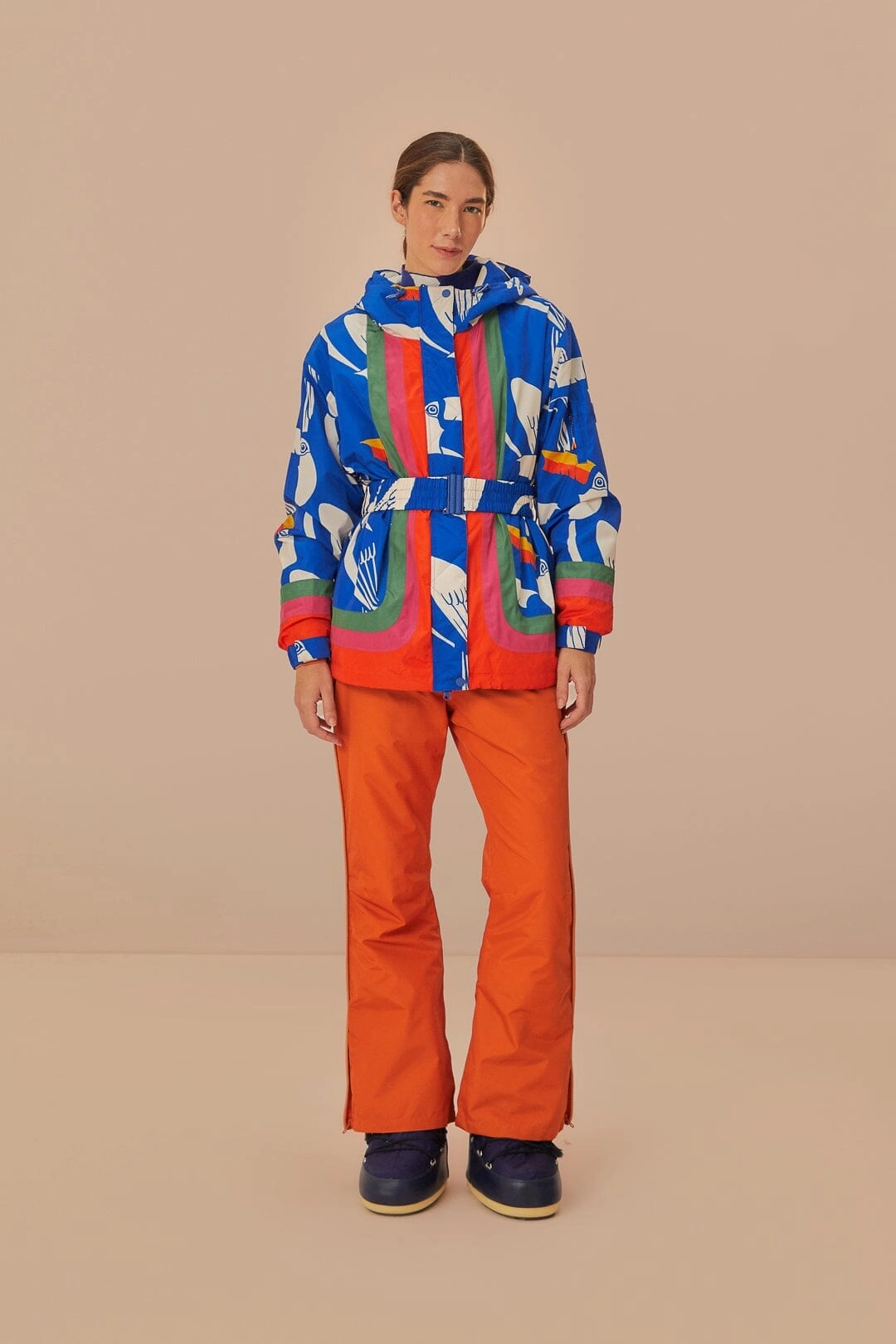 TemperatureRegulating High End Look Blue Toucans Ski Jacket
