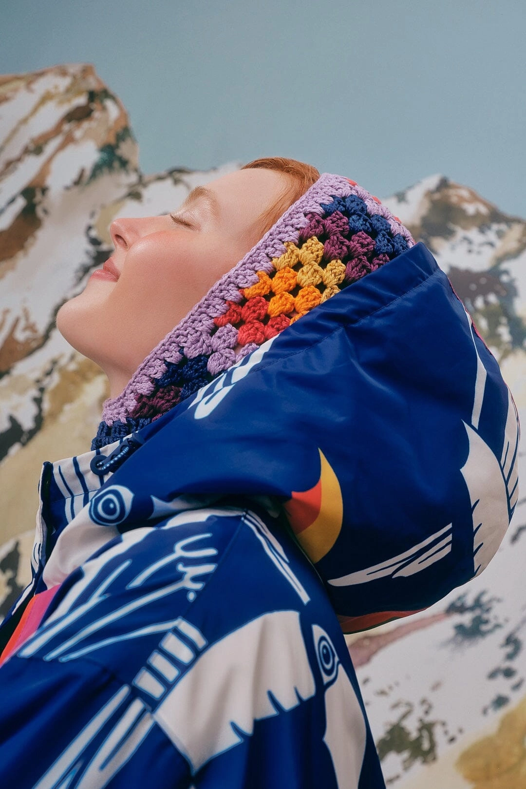 Blue Toucans Ski Jacket Two Tone Design