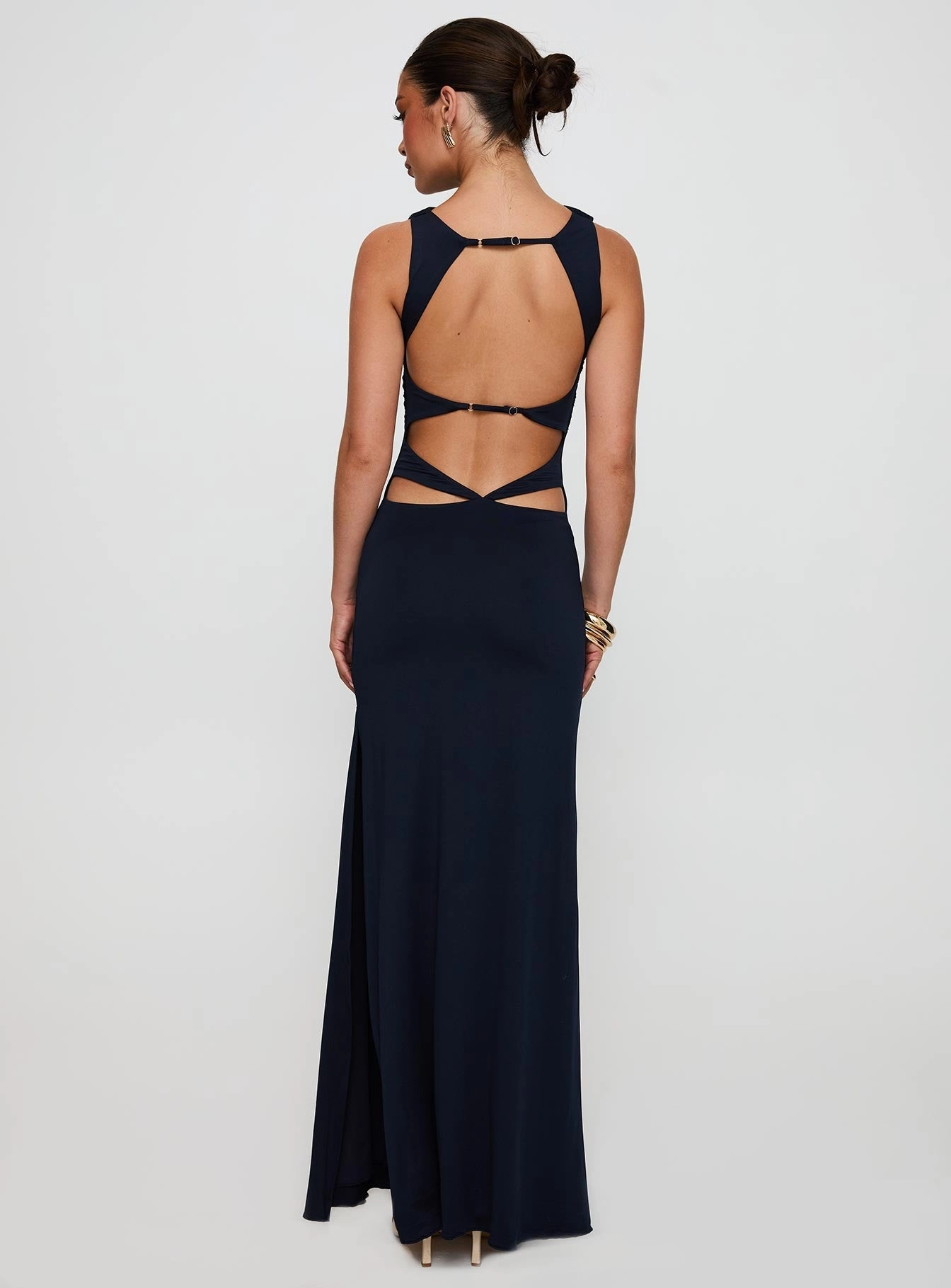 Sophisticated Wear Travel Fit Undeniable Cut Out Maxi Dress Navy