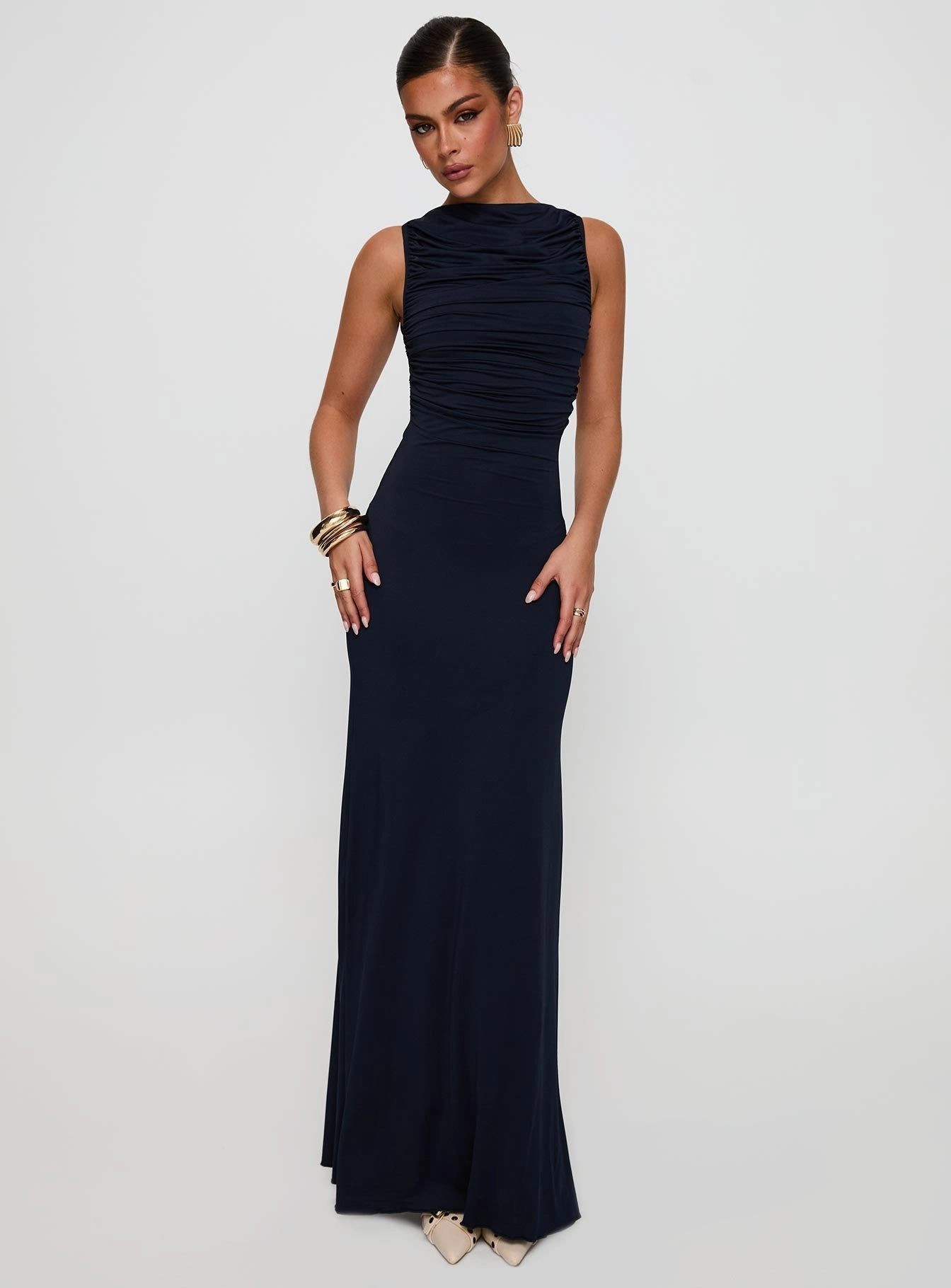 Undeniable Cut Out Maxi Dress Navy Perfectly Fit Look Gradient Shade