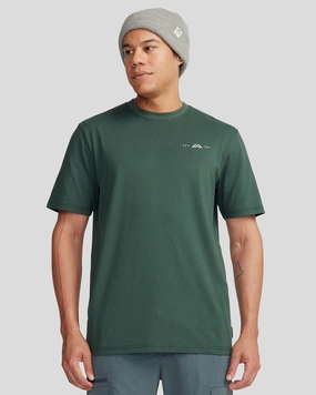 Men's Mountain Camo Organic Cotton S/S Tee - Deep Forest Airflow Ventilation System