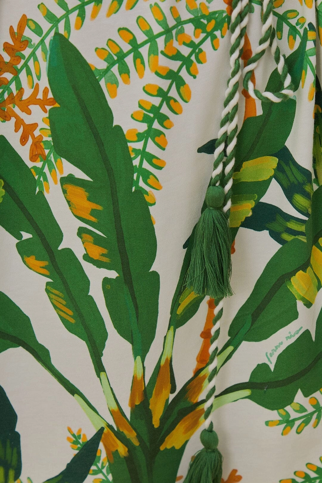 Quality Fabric Tropical Forest Off-White T-Shirt Dress