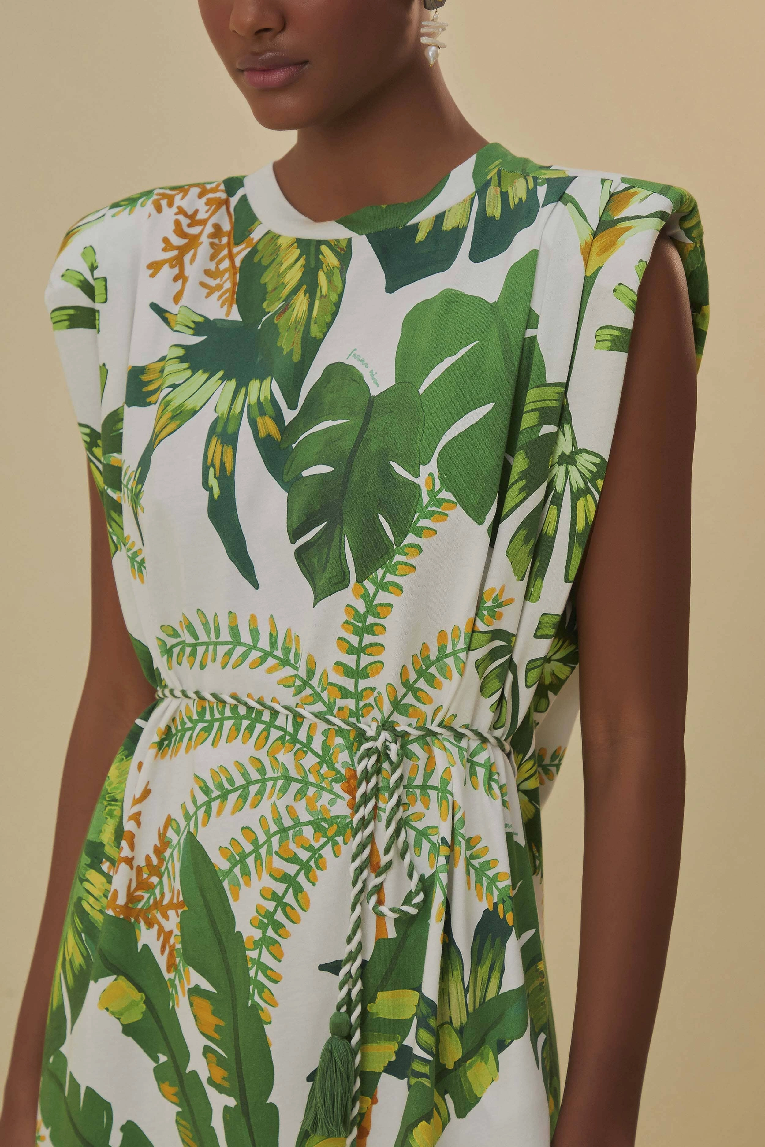 Summer Wardrobe Weekend Smart Tropical Forest Off-White T-Shirt Dress
