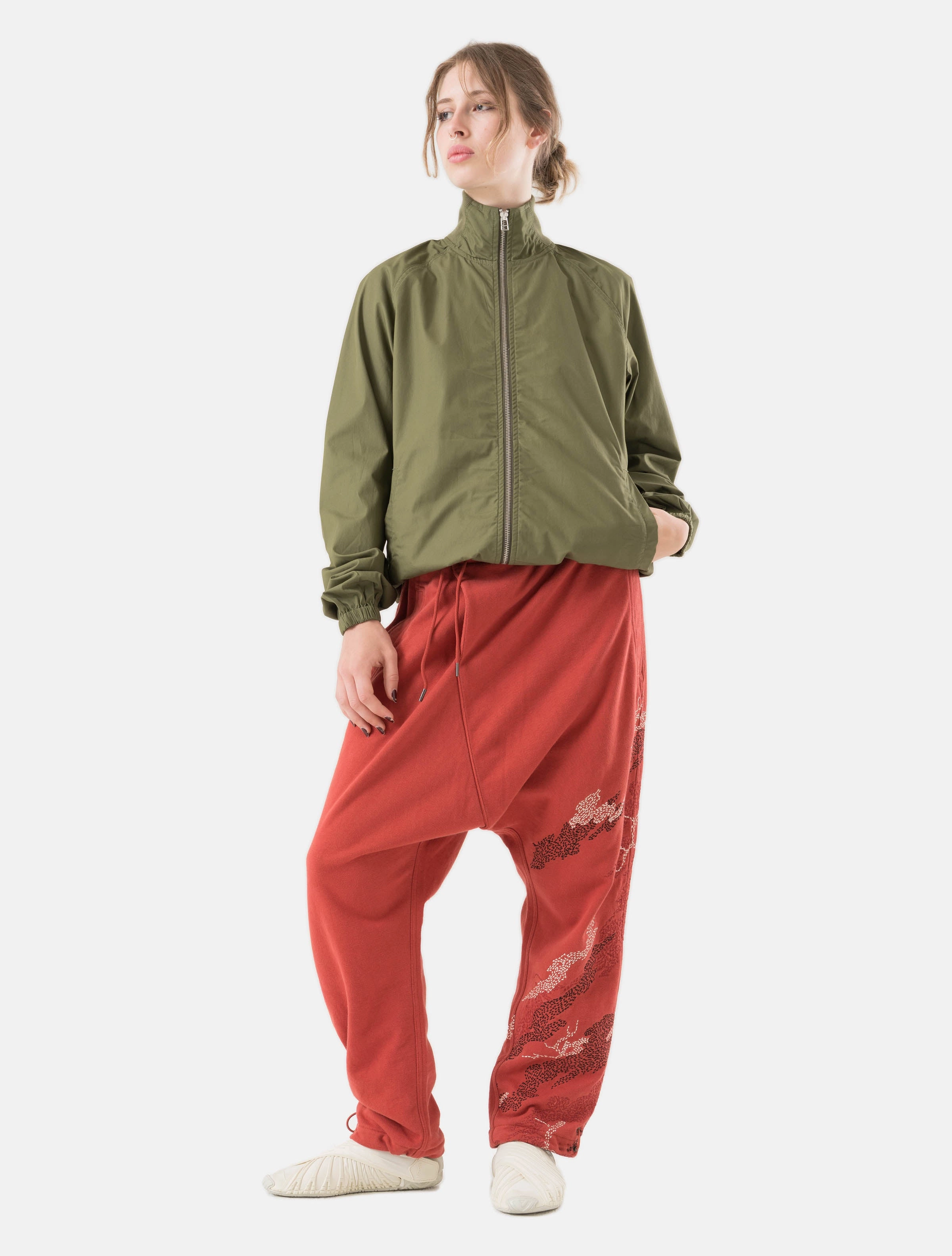 Slim Stretch Fit Relaxed fit wear 6202 Sashiko Bonsai Asym Sweatpants Redwood