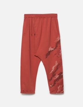 Long Use Easy Motion 6202 Sashiko Bonsai Asym Sweatpants Redwood