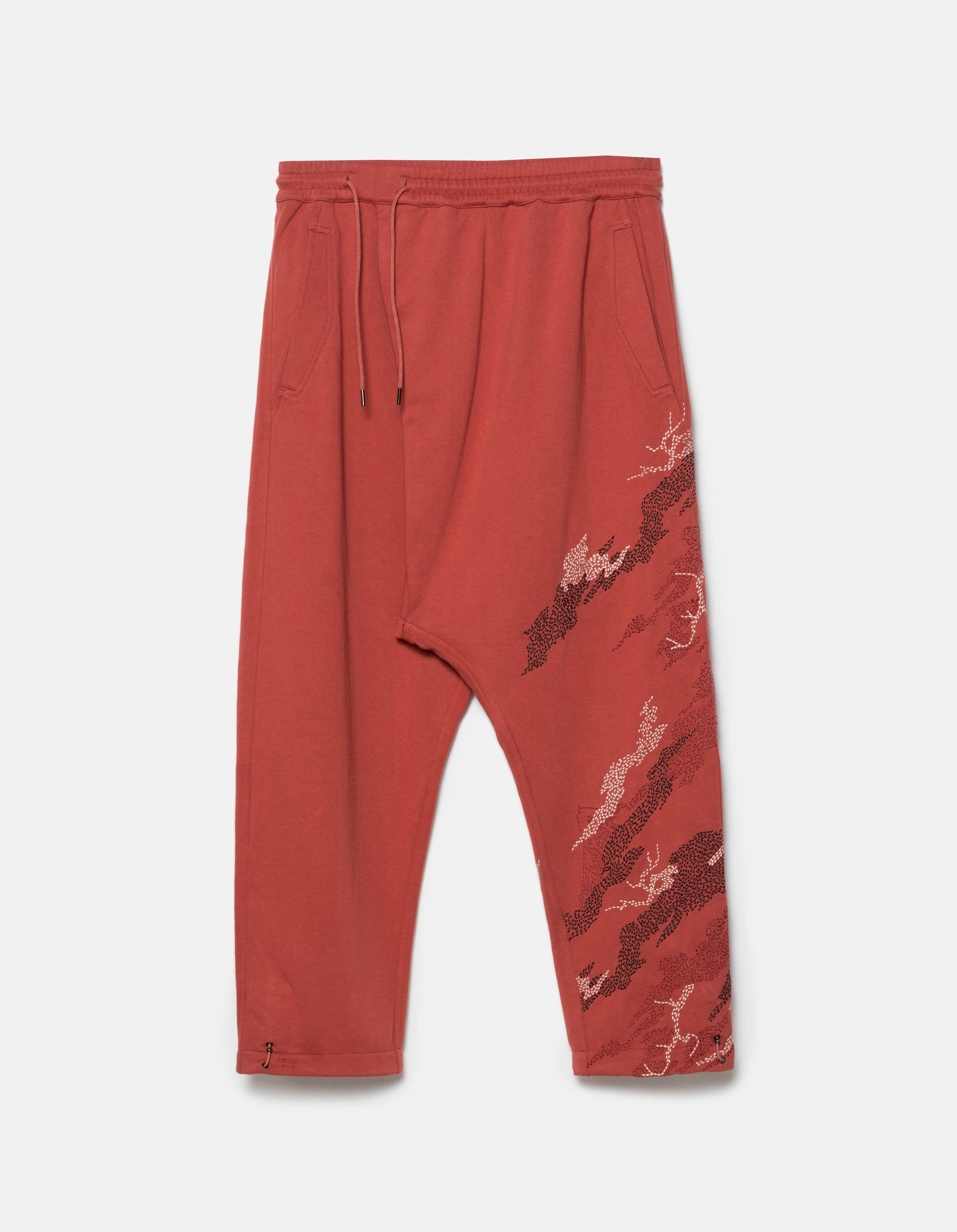 Long Use Easy Motion 6202 Sashiko Bonsai Asym Sweatpants Redwood