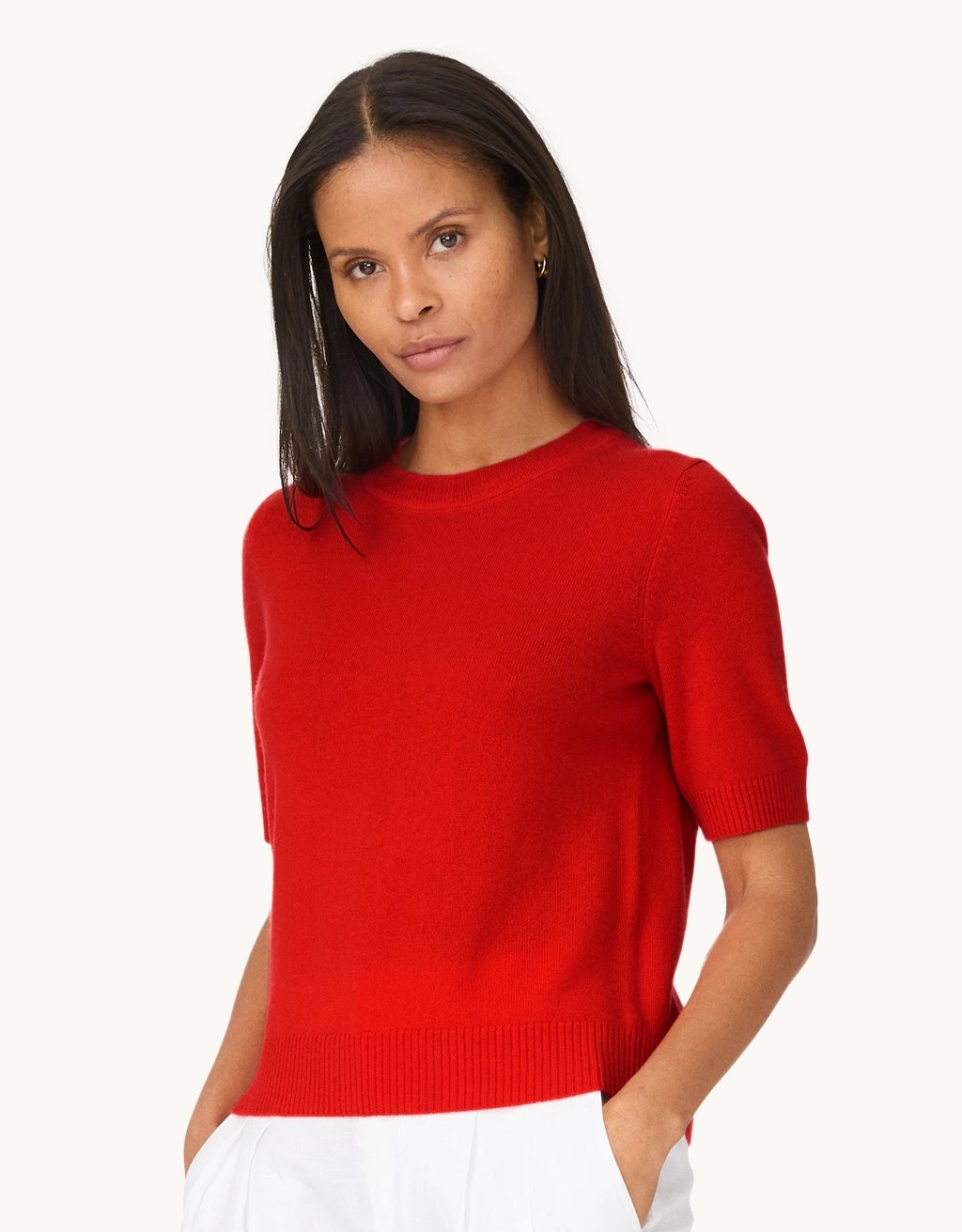 Soft Material Hygroscopic Fiber Blend unsubscribed cashmere tee