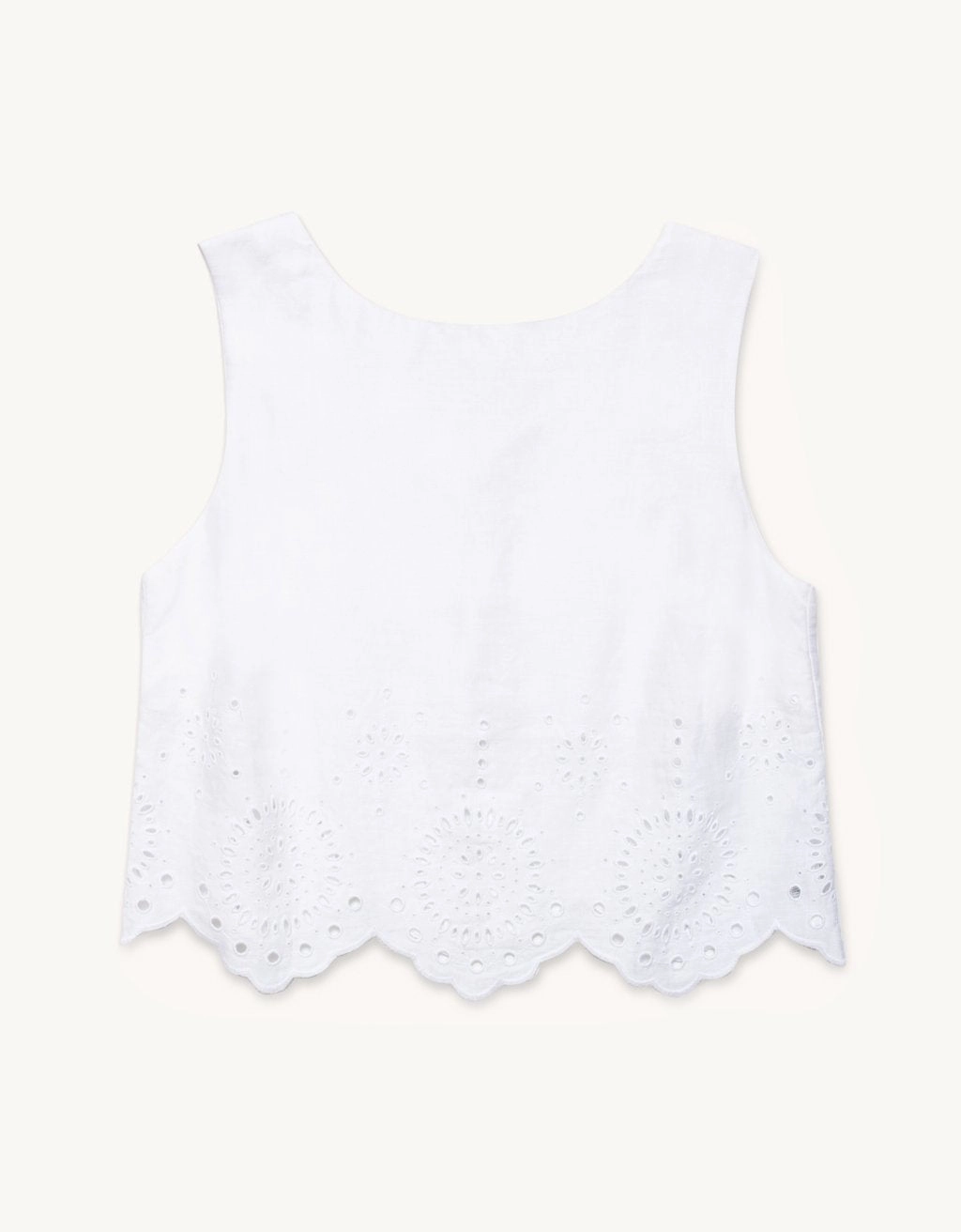 unsubscribed embroidered linen tank Festive Look Micro Perforated Texture