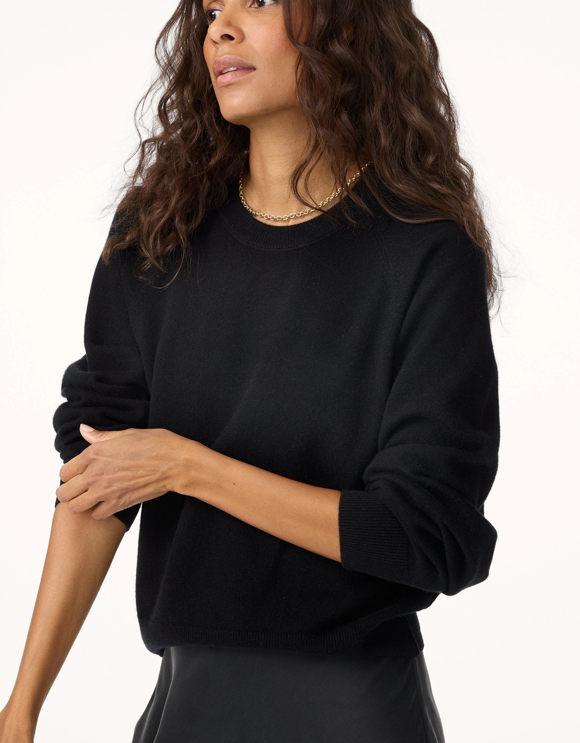 Unsubscribed Everyday-Weight Cashmere Raglan Sweater Casual Styling Biodegradable Fiber Option