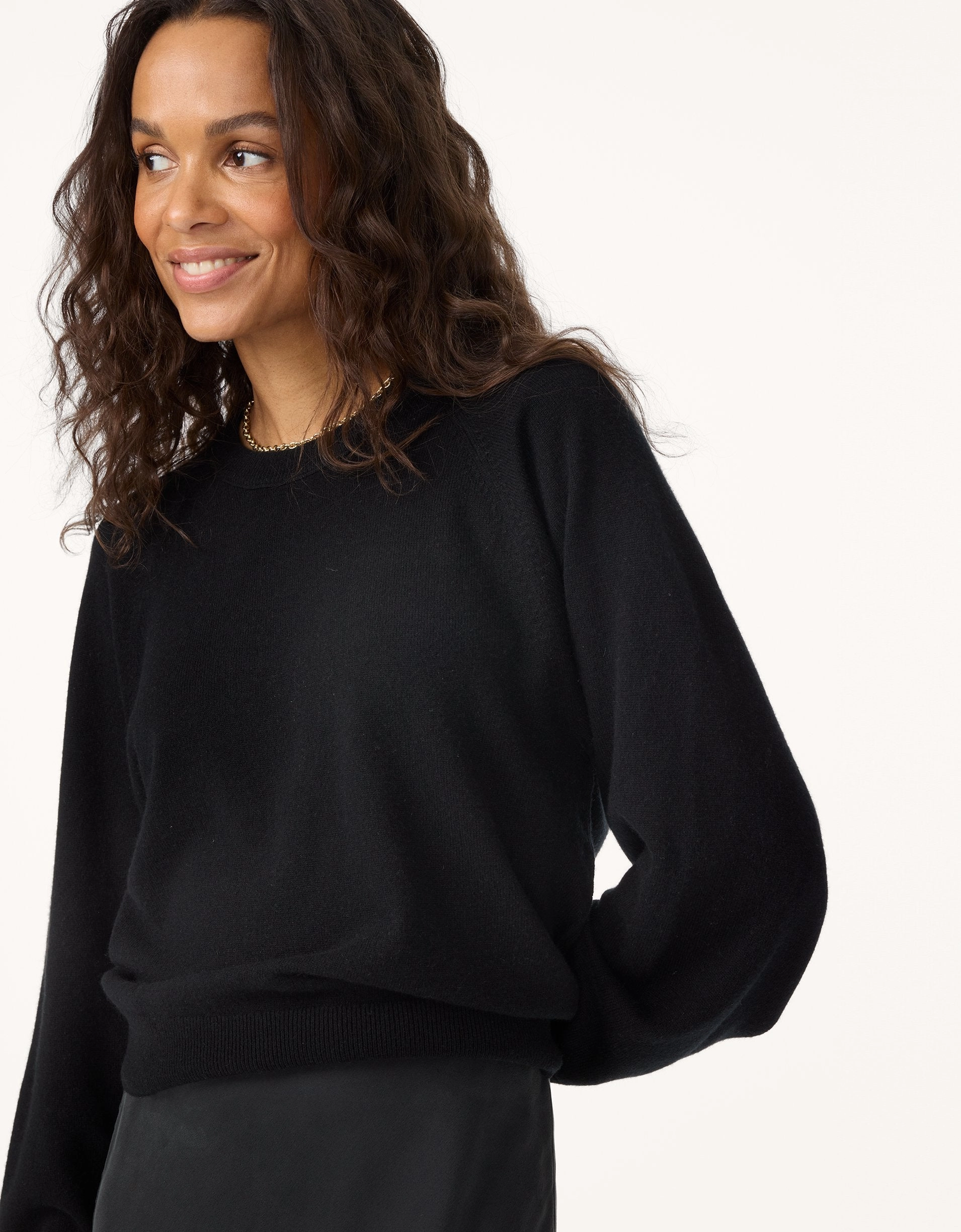 Knit texture Unsubscribed Everyday-Weight Cashmere Raglan Sweater