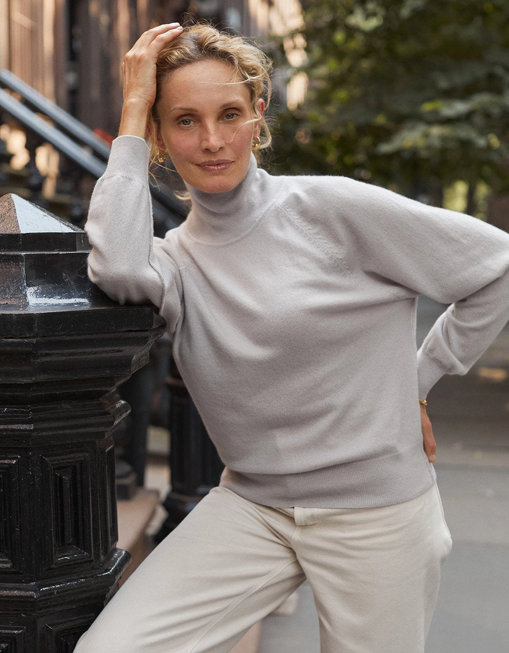 Stretch Flex Winter Layer Unsubscribed Everyday-Weight Cashmere Raglan Turtleneck