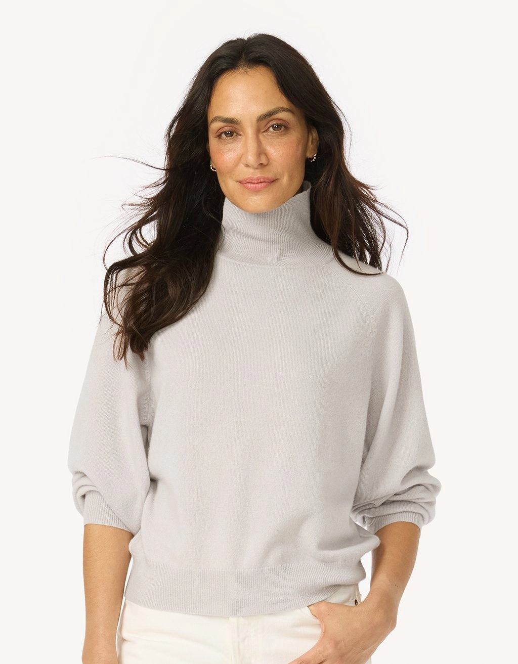Unsubscribed Everyday-Weight Cashmere Raglan Turtleneck Light Flex