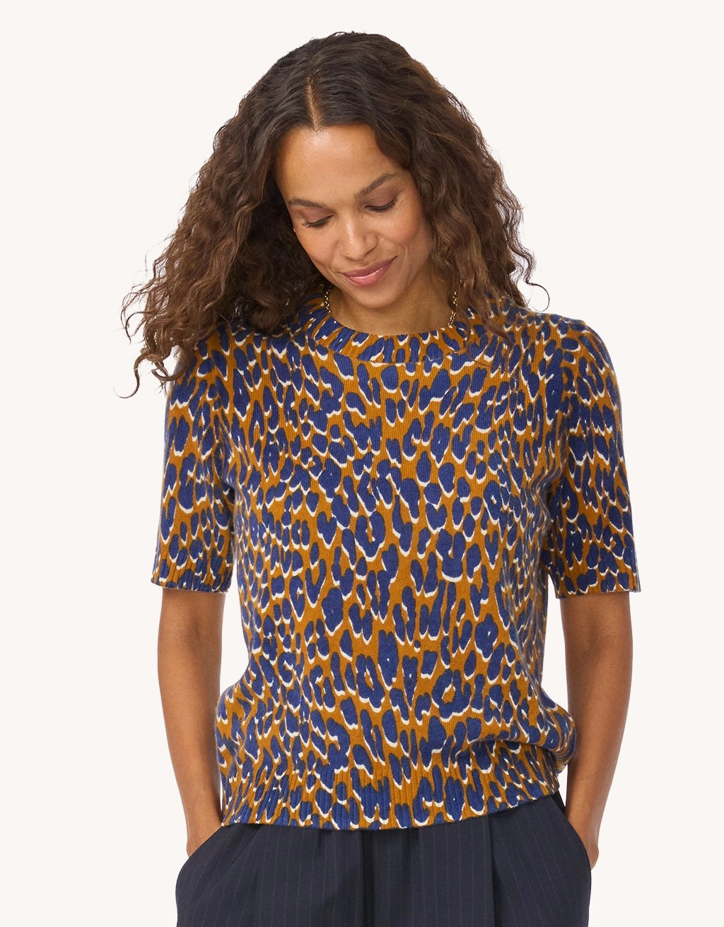 Unsubscribed Everyday-Weight Cashmere Tee Stylish Comfort Flexible Ribbed Trim