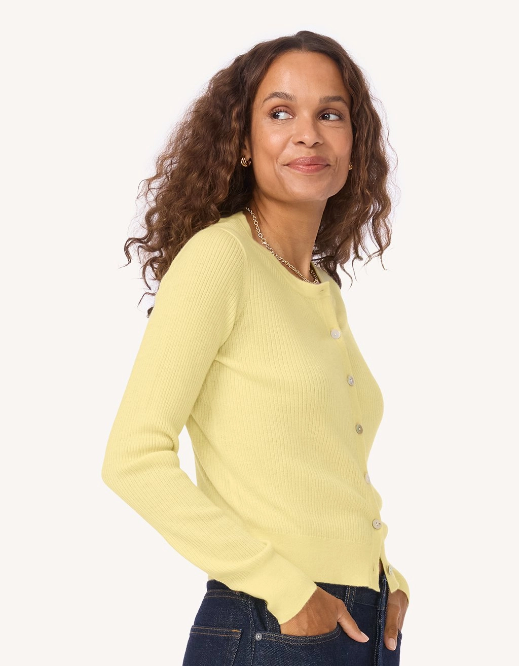 unsubscribed lightweight ribbed cashmere cardigan Perfect Layer Side Slit Design