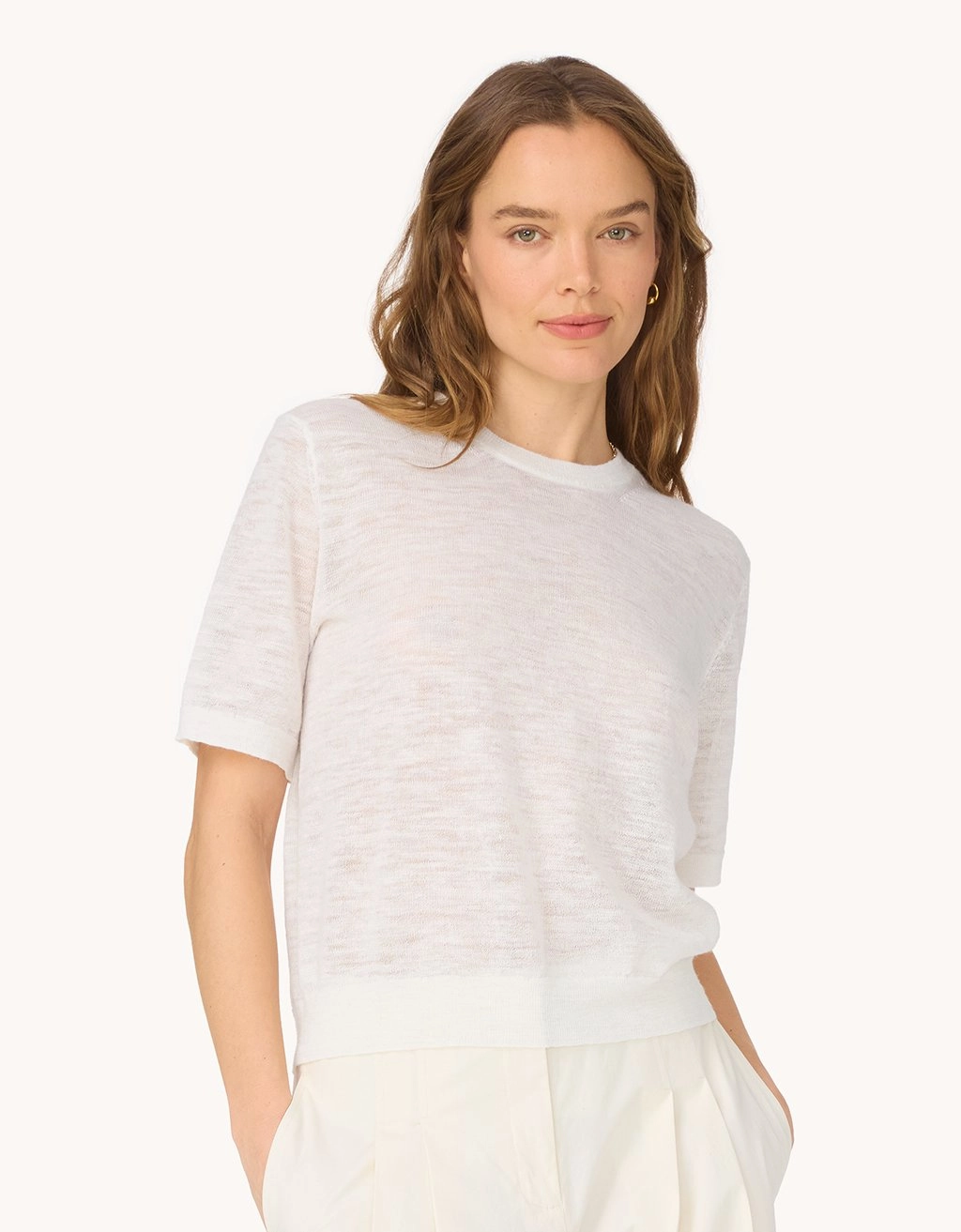 unsubscribed linen blend sweater tee Breathable Warmth