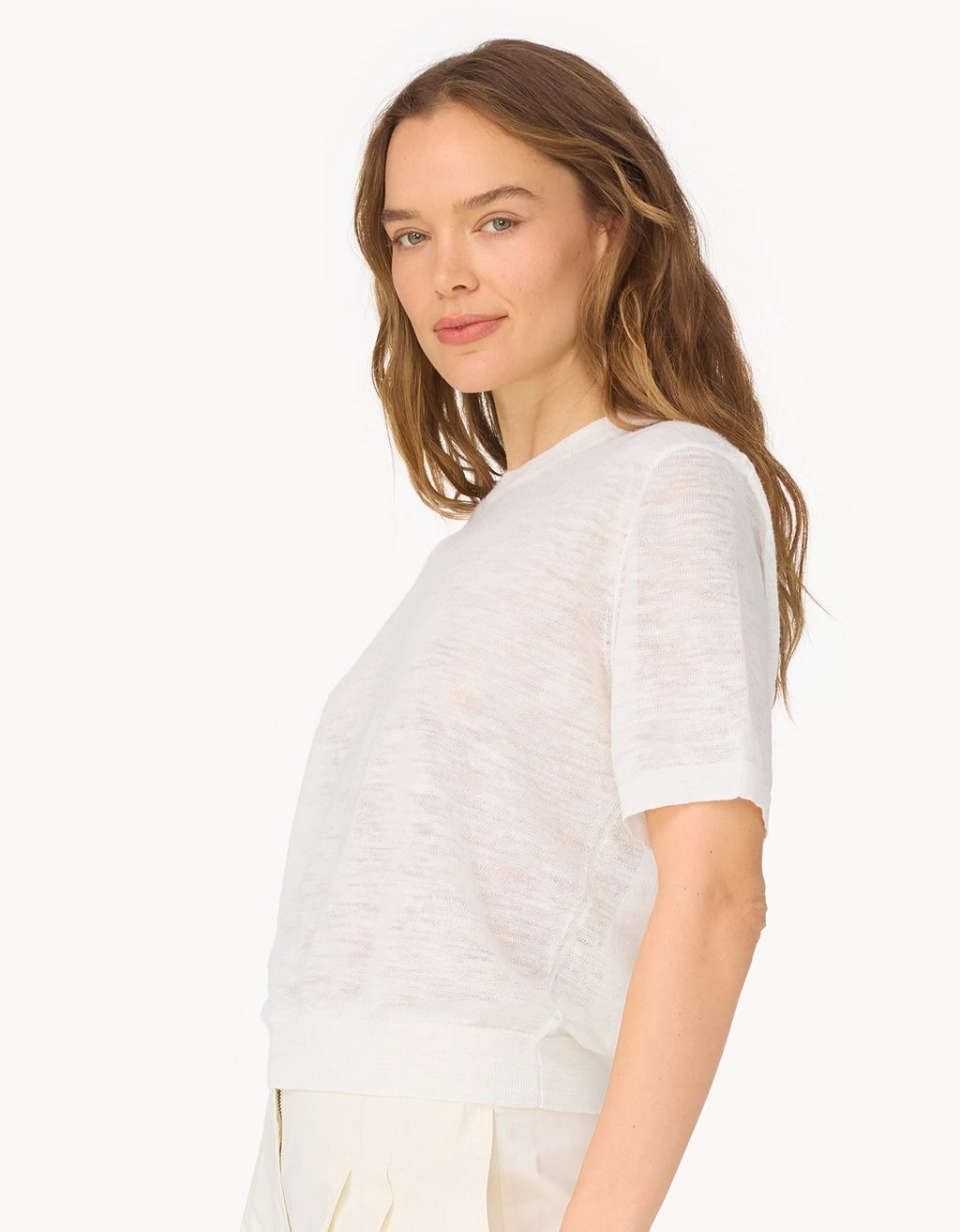 unsubscribed linen blend sweater tee Relaxed Wear Natural Fiber Blend