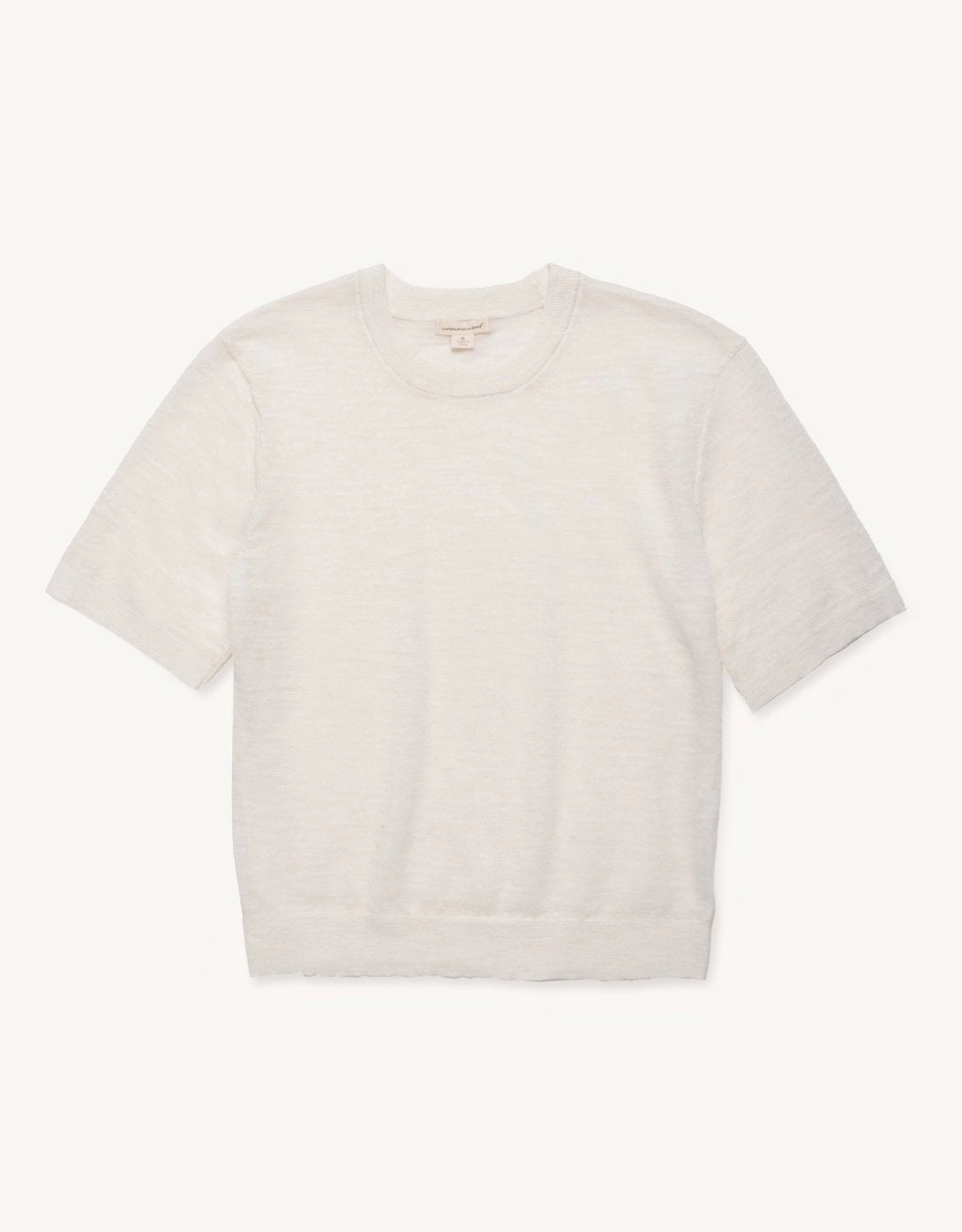 Sleek Layer Fit Plush Inner Lining unsubscribed linen blend sweater tee