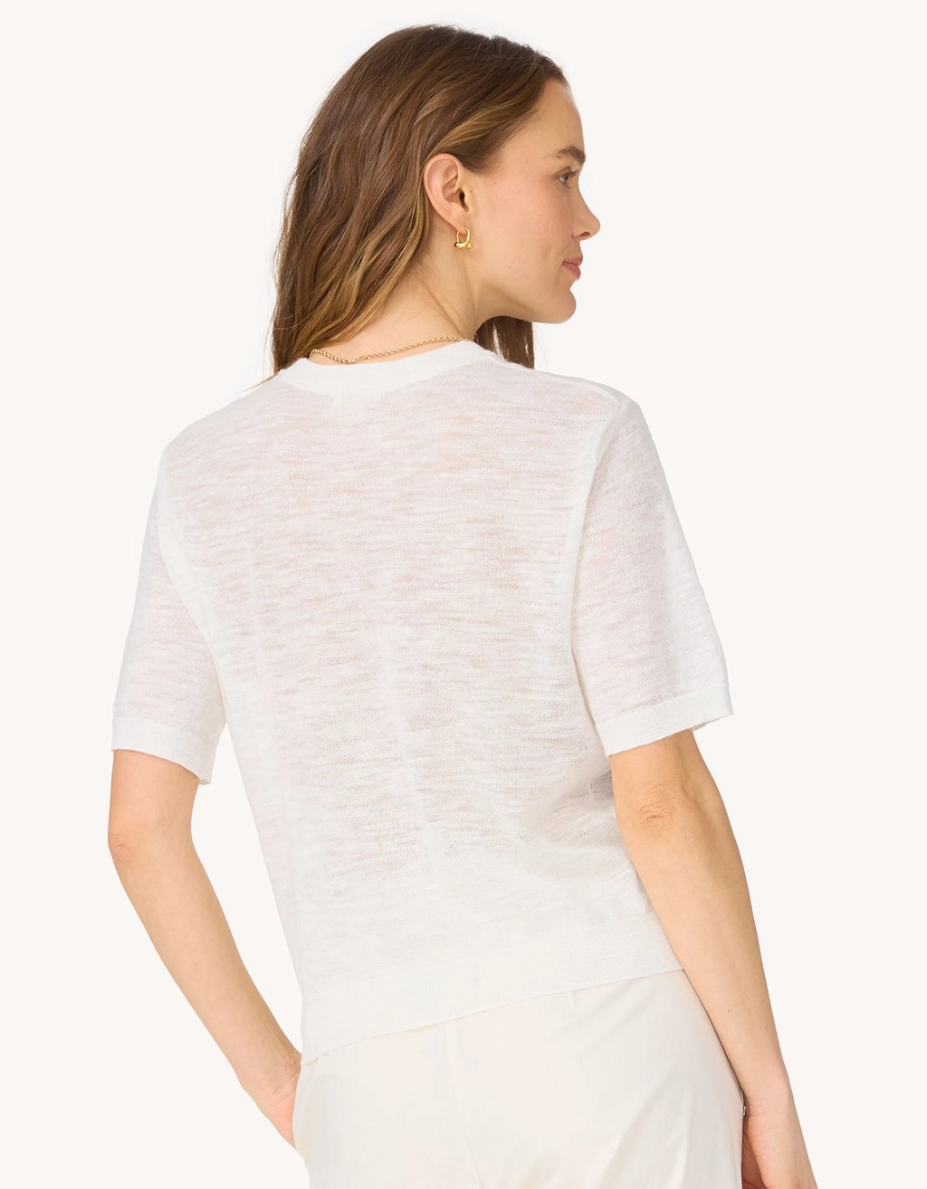 Garment Dyed Finish unsubscribed linen blend sweater tee