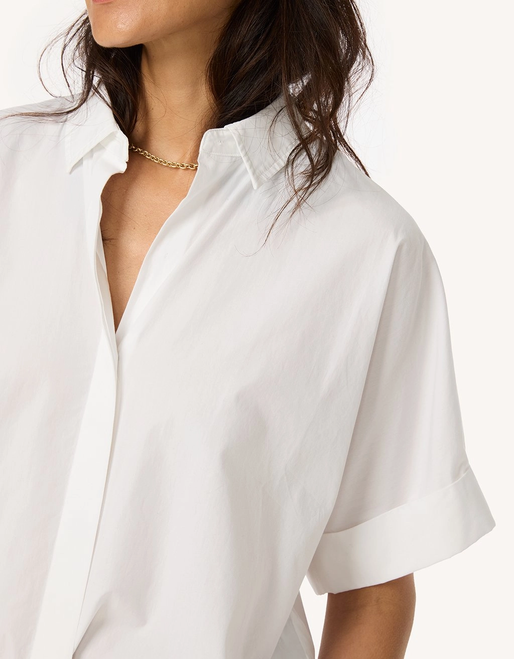 Abstract print unsubscribed poplin short sleeve button down shirt