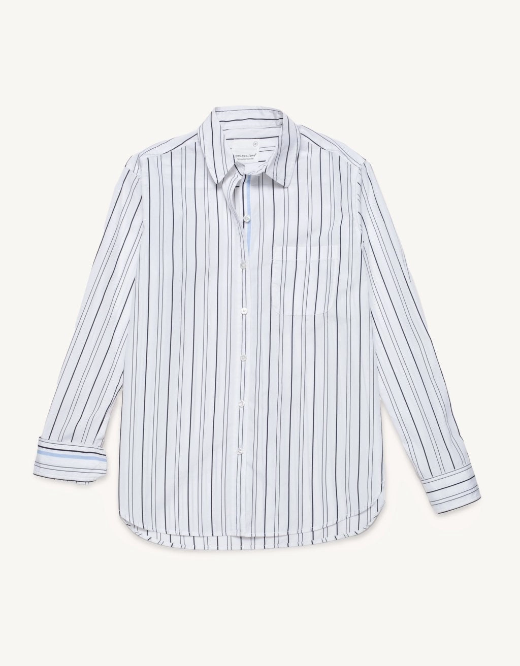 unsubscribed selvage striped boyfriend shirt Hypoallergenic Lining Timeless elegance