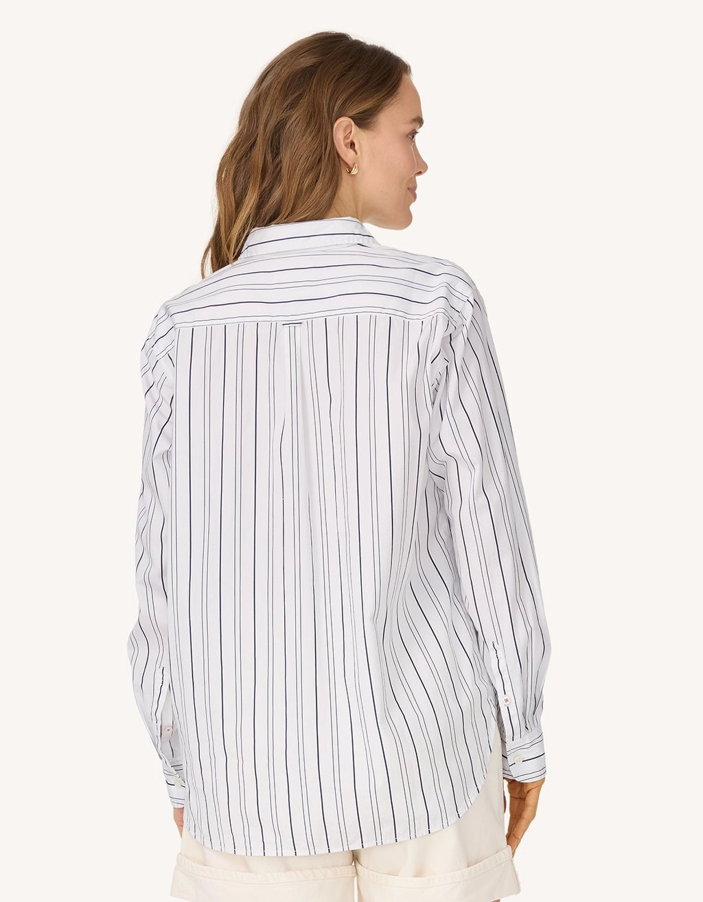 unsubscribed selvage striped boyfriend shirt Tailored Silhouette