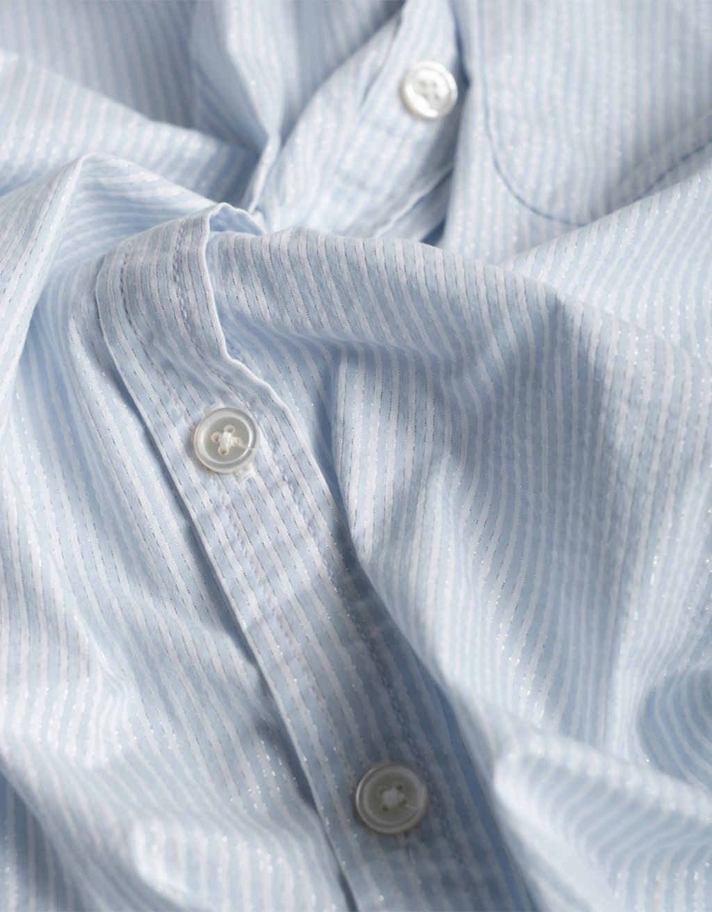 Button Down Design unsubscribed shimmer boyfriend shirt