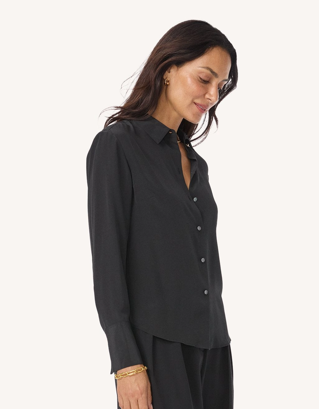 Personalized Touch Unsubscribed Silk Crepe De Chine Button Down Shirt