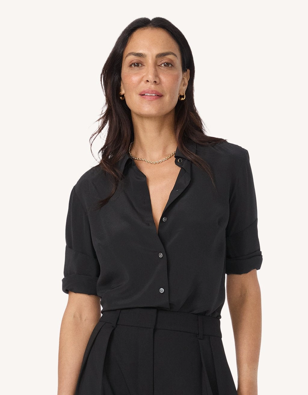 Graduation Attire Fitted Design Unsubscribed Silk Crepe De Chine Button Down Shirt